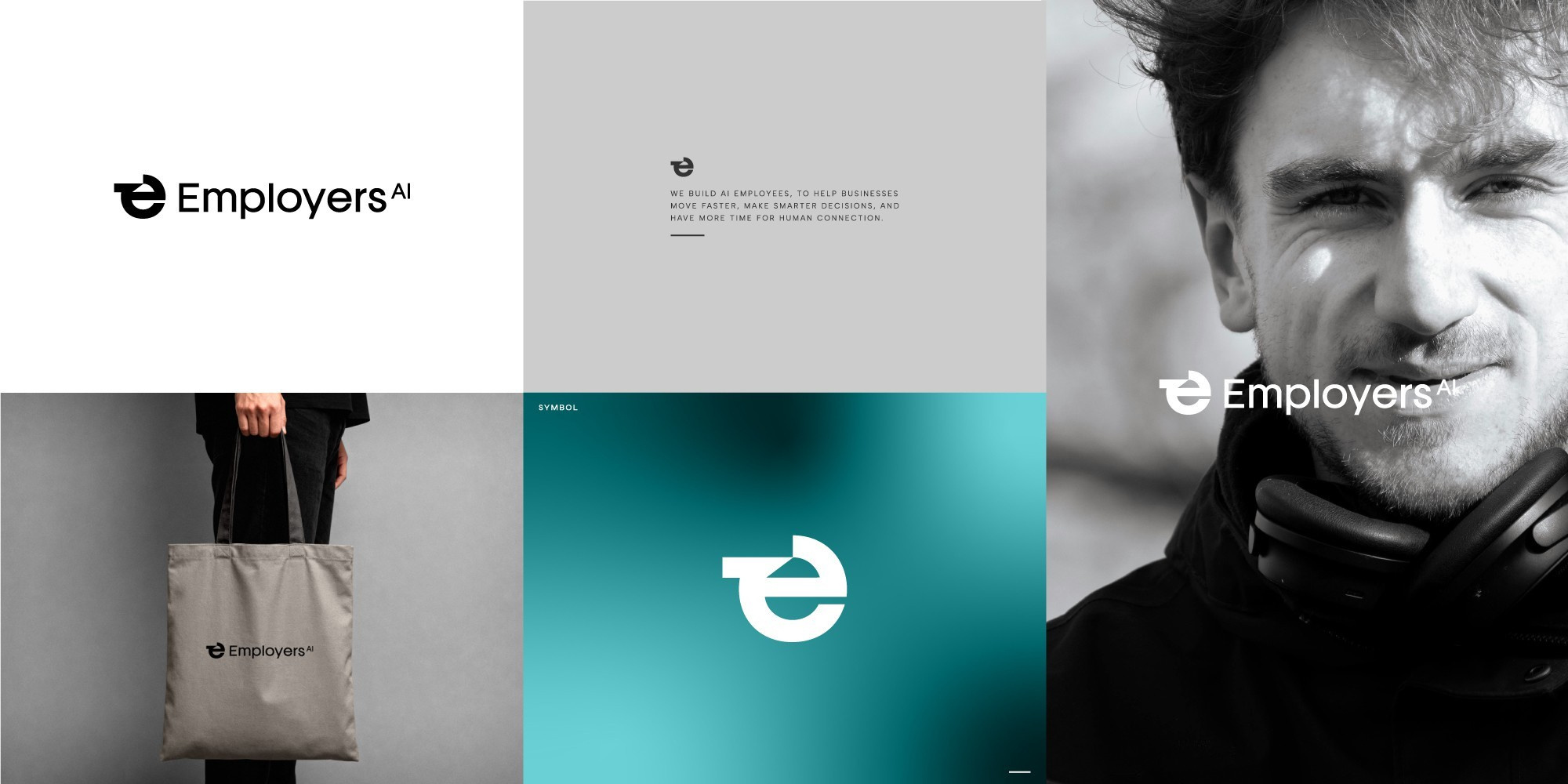 Employers AI, AI Workforce Branding ai brand identity branding logo design minimal modern saas startup tech