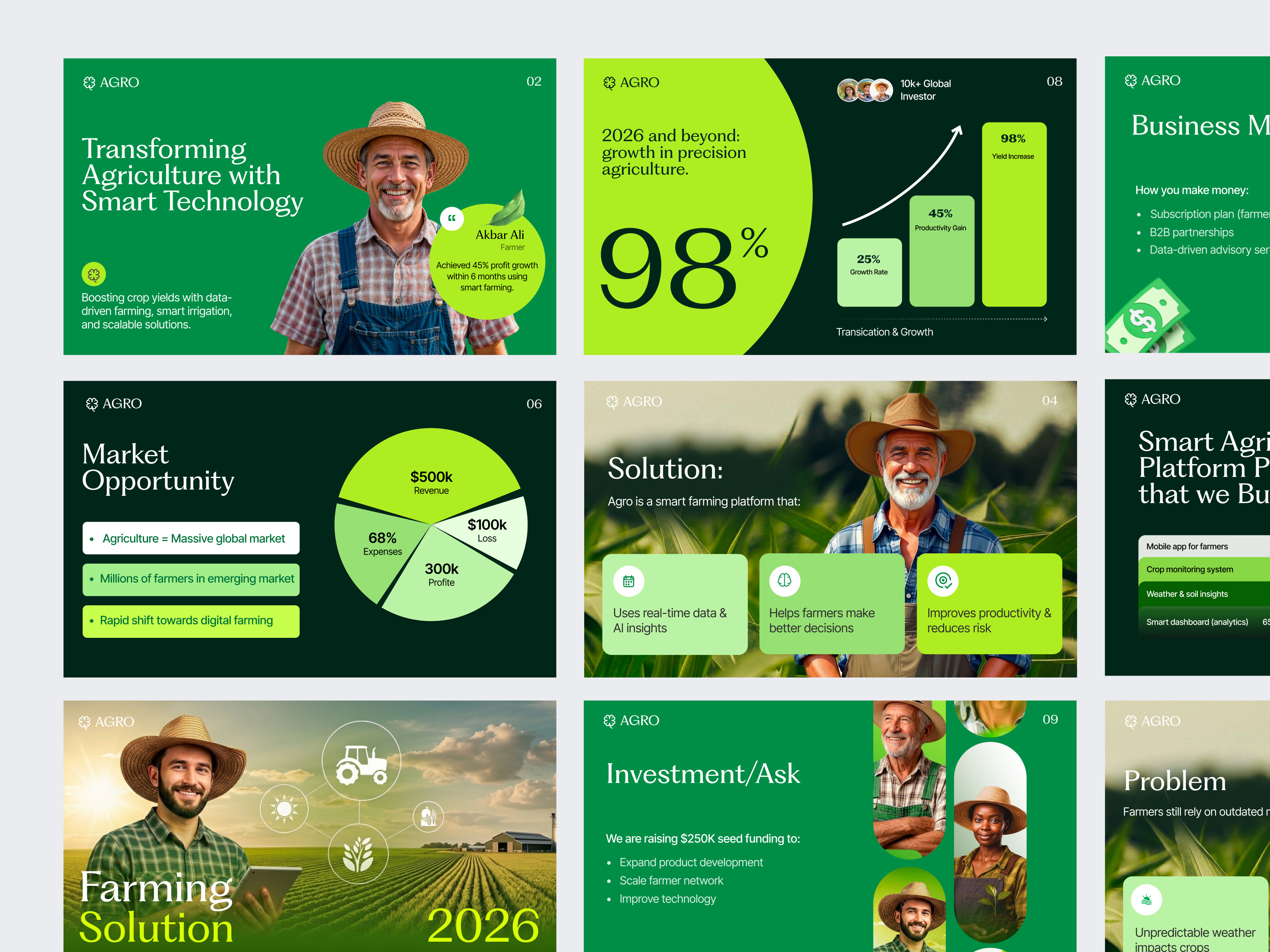 Pitch Deck Design agriculture agritech branding business model business presentation farming graphic design modern pitch deck pitch deck pitch deck design pitchdeck power point presentation presentation design saas design slide deck ui design ux design visual branding