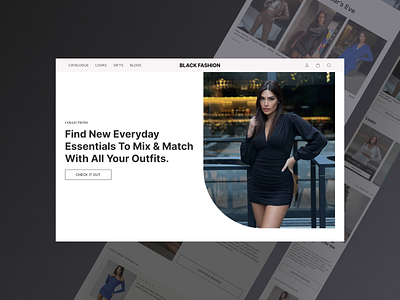 Black Fashion Homepage - E-commerce Design hero section responsive user friendly web design