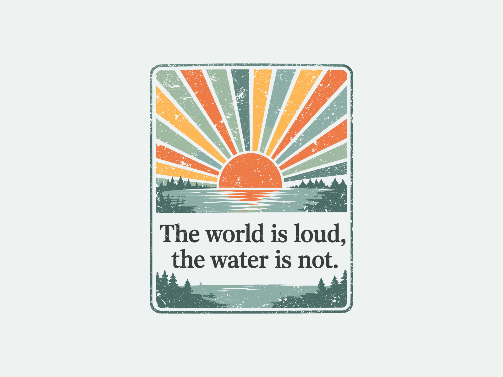 Vintage Sunset Typography T-Shirt Design apparel design badge design distressed texture graphic design minimal design modern vintage outdoor theme print design retro aesthetic retro design shirt design sunset illustration t shirt t shirt design tshirt design typography vector illustration vintage style