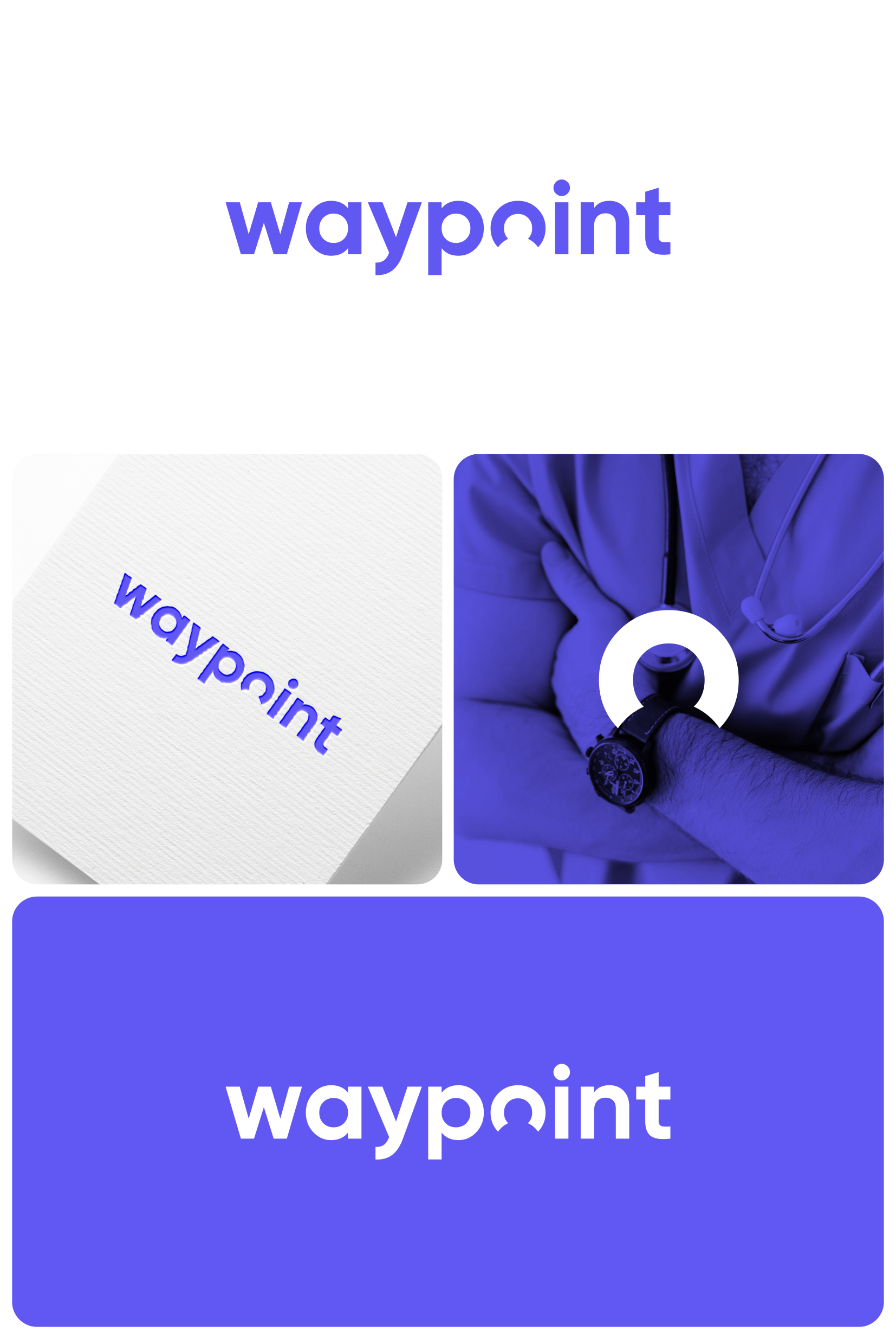 Waypoint, Healthcare Tech brand identity branding healthcare healthtech logo design minimal modern saas startup technology