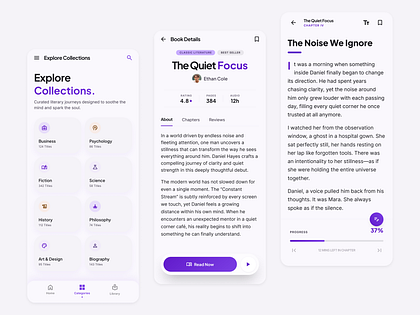 Audiobook & ebook mobile app UI
