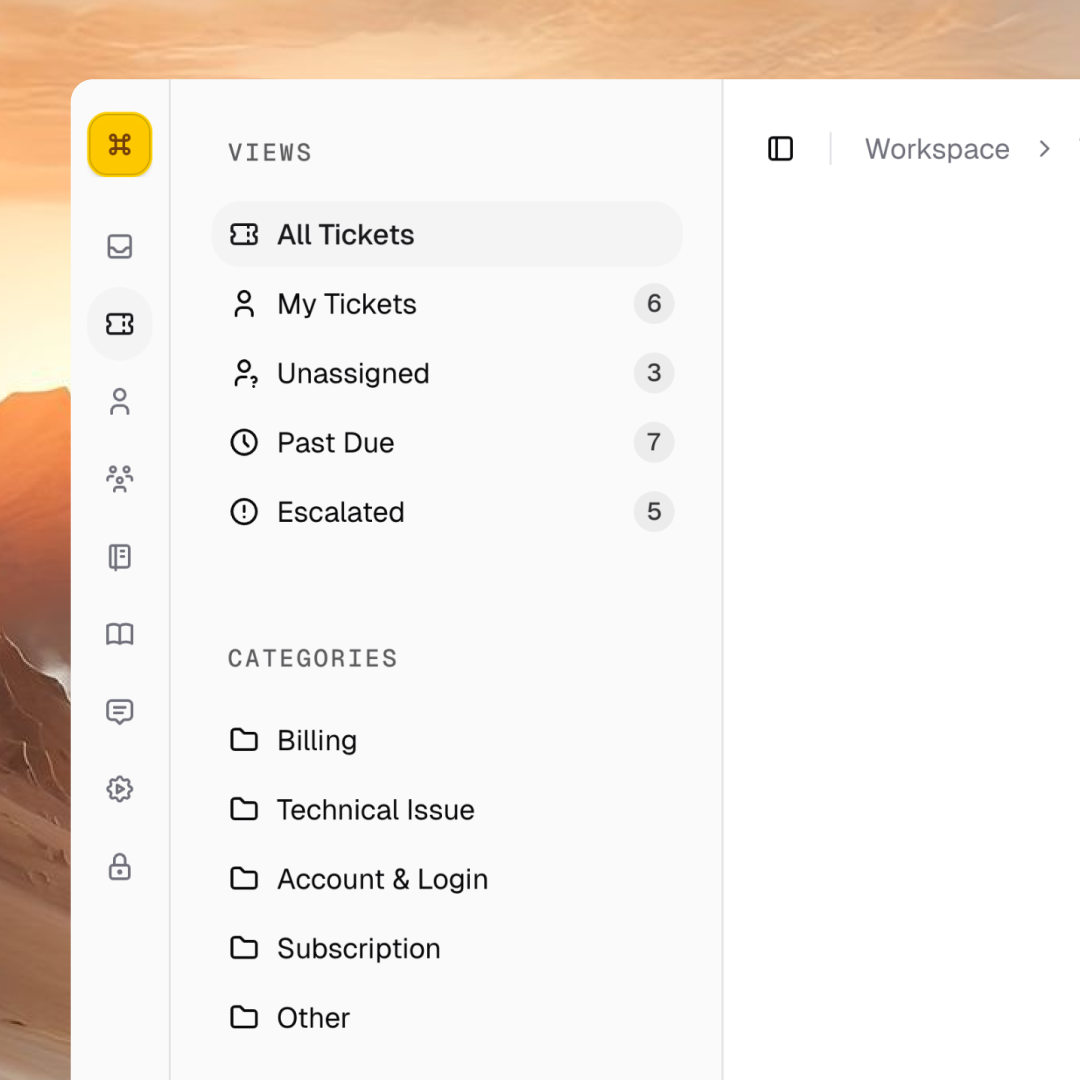 Support Dashboard Sidebar