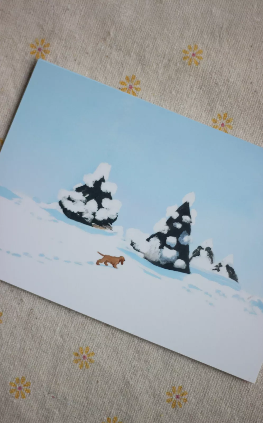 Winter postcard illustration