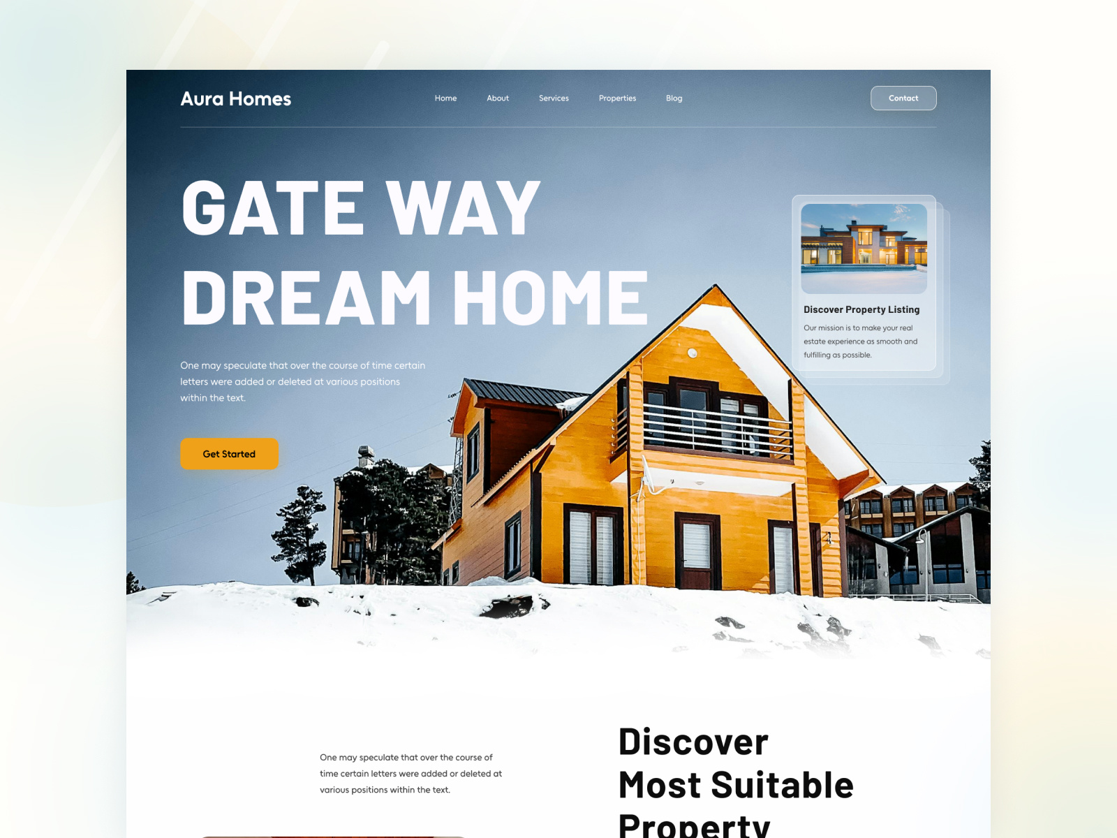 Real estate property web landing design creative design landingpage realestate ui uidesign ux uxdesign web website