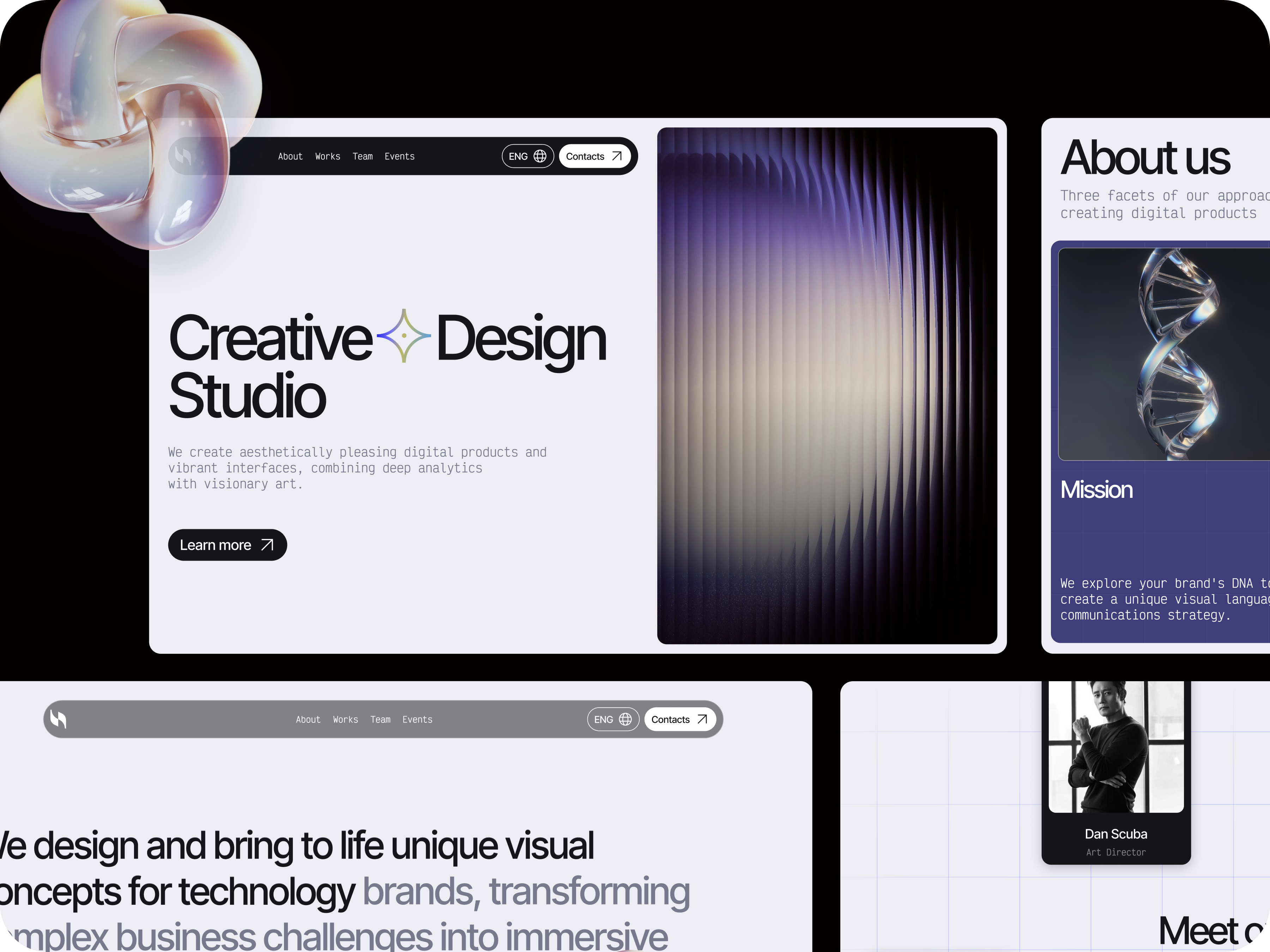 Creative Design Studio Website — Agency Landing Page 💎
