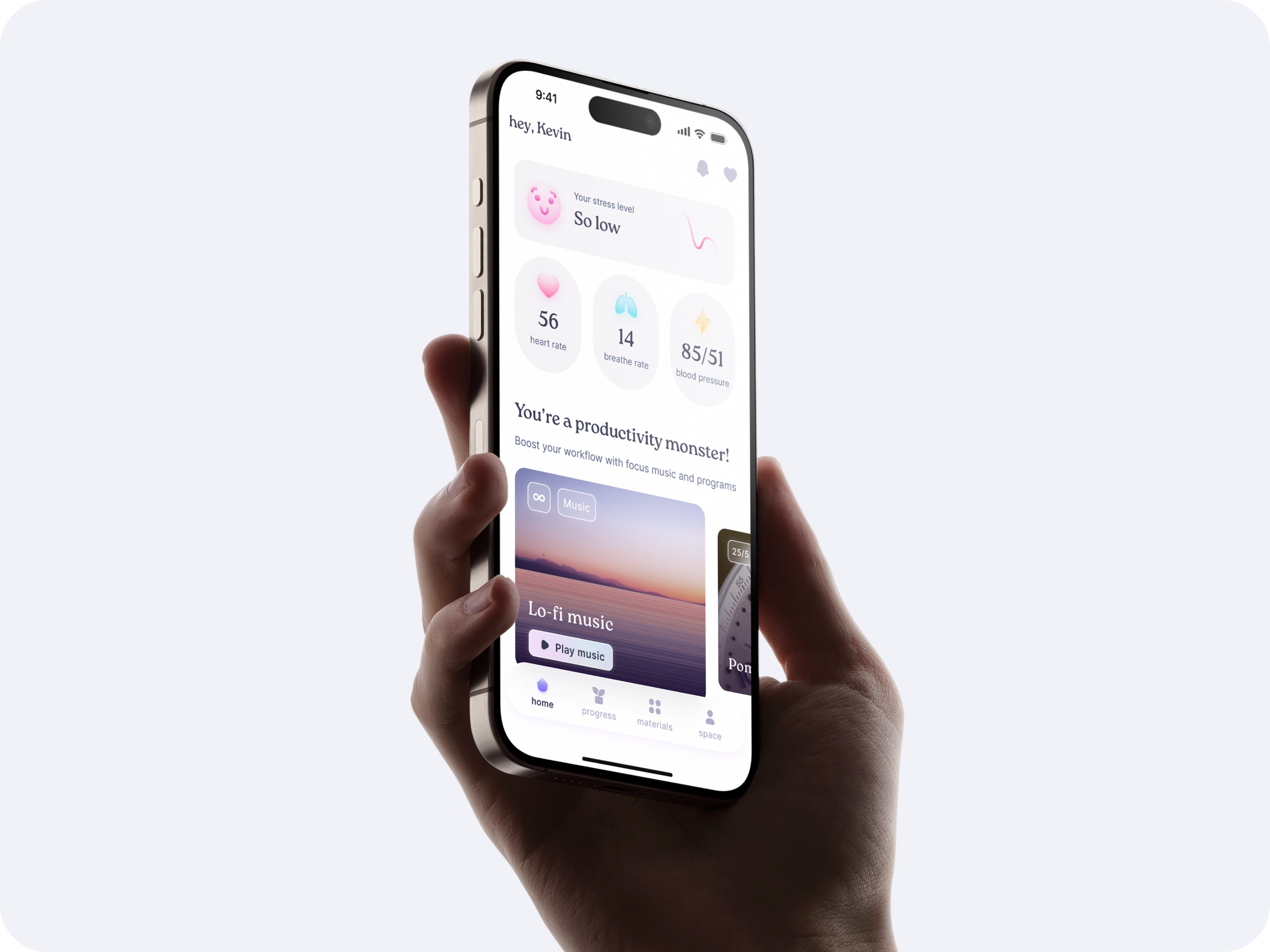 Mental Health App — Stress Tracking and Emotional UI