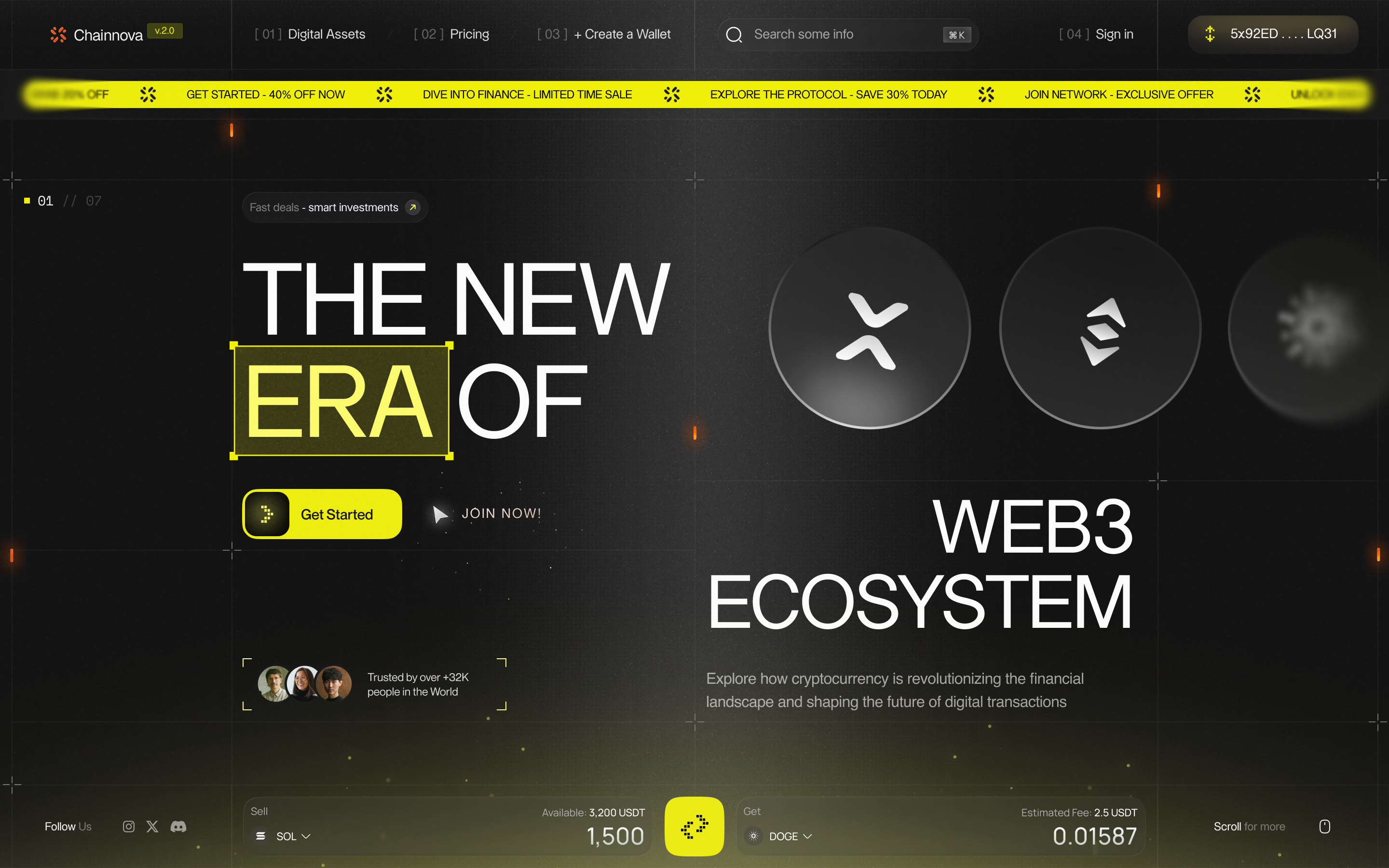 Example of Crypto Dashboard UX/UI Product Design