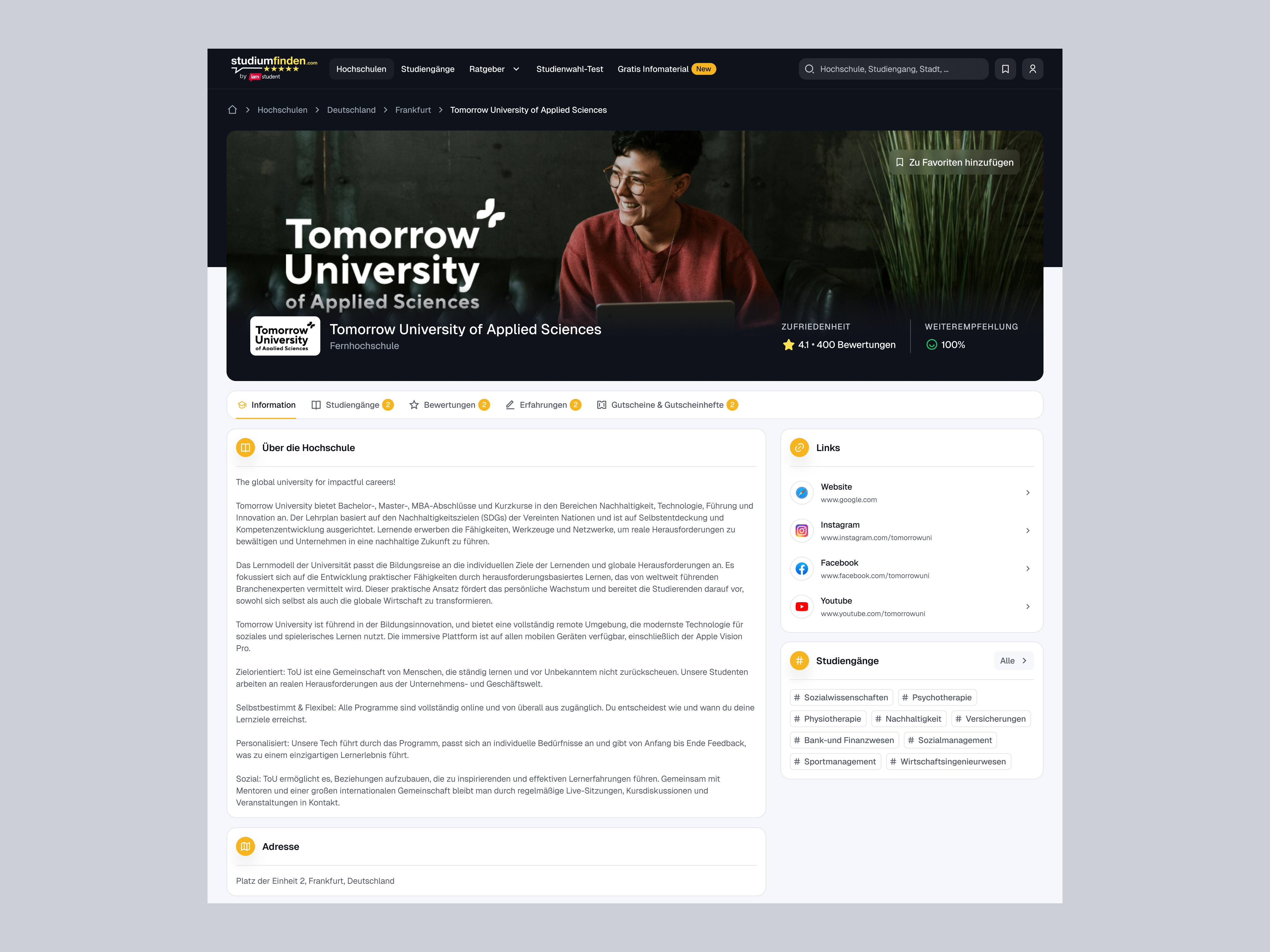 About The University about ai app design generate info links minimal mobile page system tool ui university user ux web