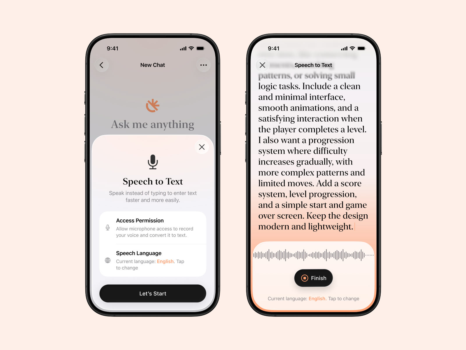 Speech to Text · IDE for Claude Code Assistant ai app assistant code design developer dictation editor generation ide input microphone mobile record speech text tool ui ux voice