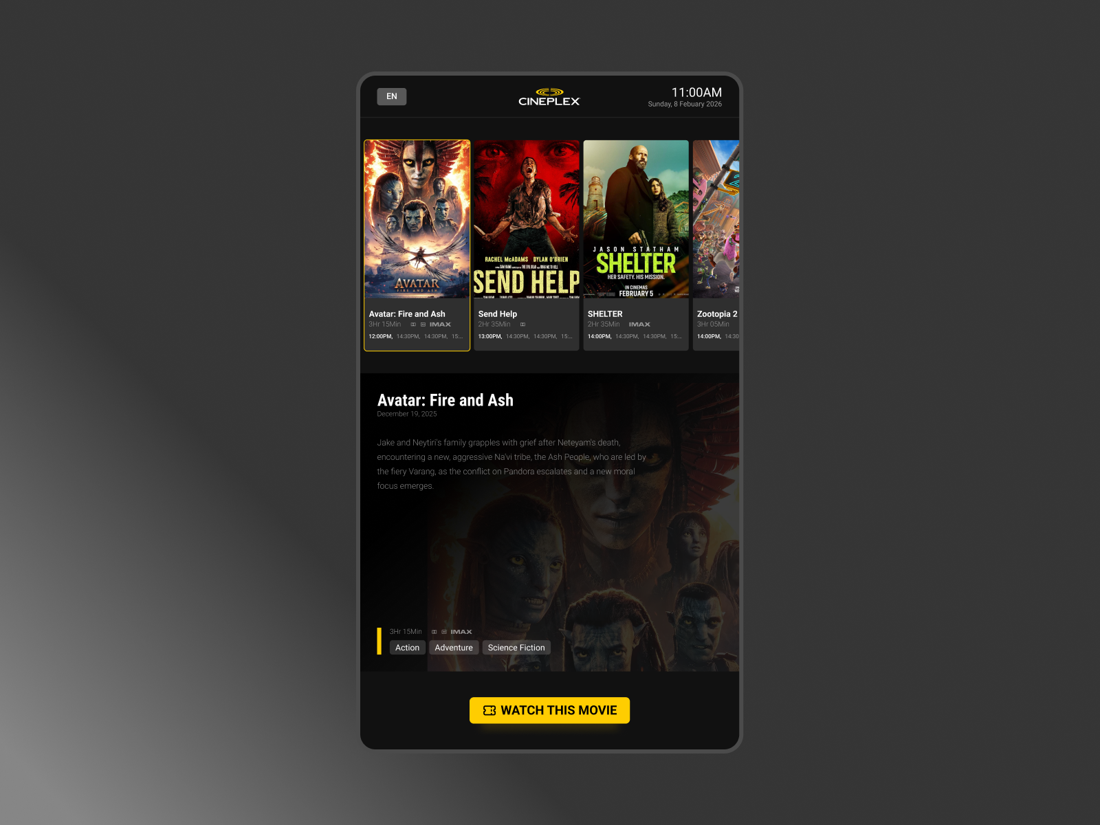 Movie ticket kiosk for cinema
