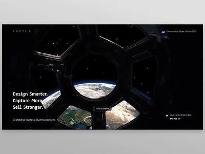 EarthX – Futuristic Space UI Design | Cinematic Web Experience artemis ii cinematic design creative ui dark ui futuristic ui immersive design interface design landing page design minimal ui modern website product design sci fi ui space ui space website tech ui ui design ui inspiration ux design web design