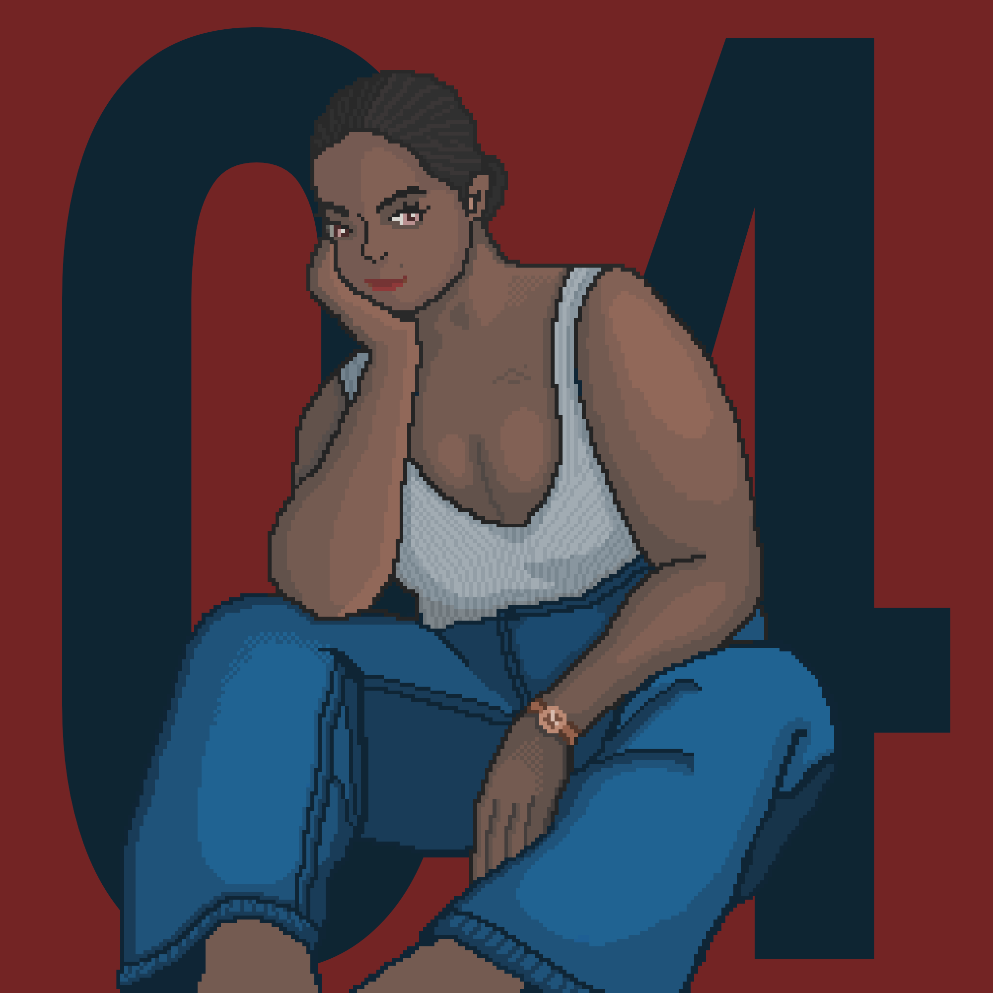 The Muses // 04 body positive brown woman illustration indian woman pixel pixel art