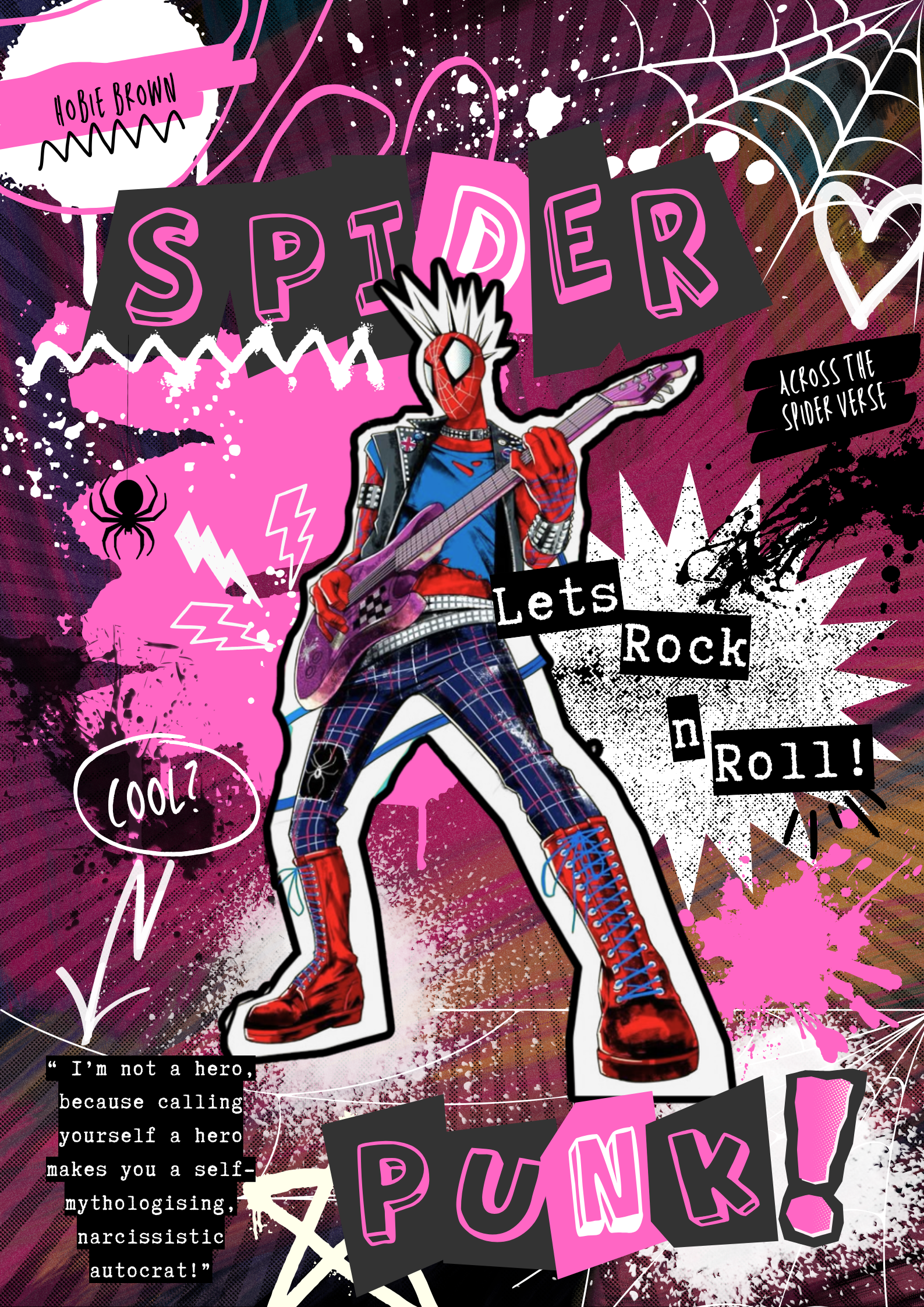 Spider Punk Poster animation avengers branding fan art funky poster graphic design illustration marvel marvel studios movie art movie poster spider sense spiderman spiderpunk ui