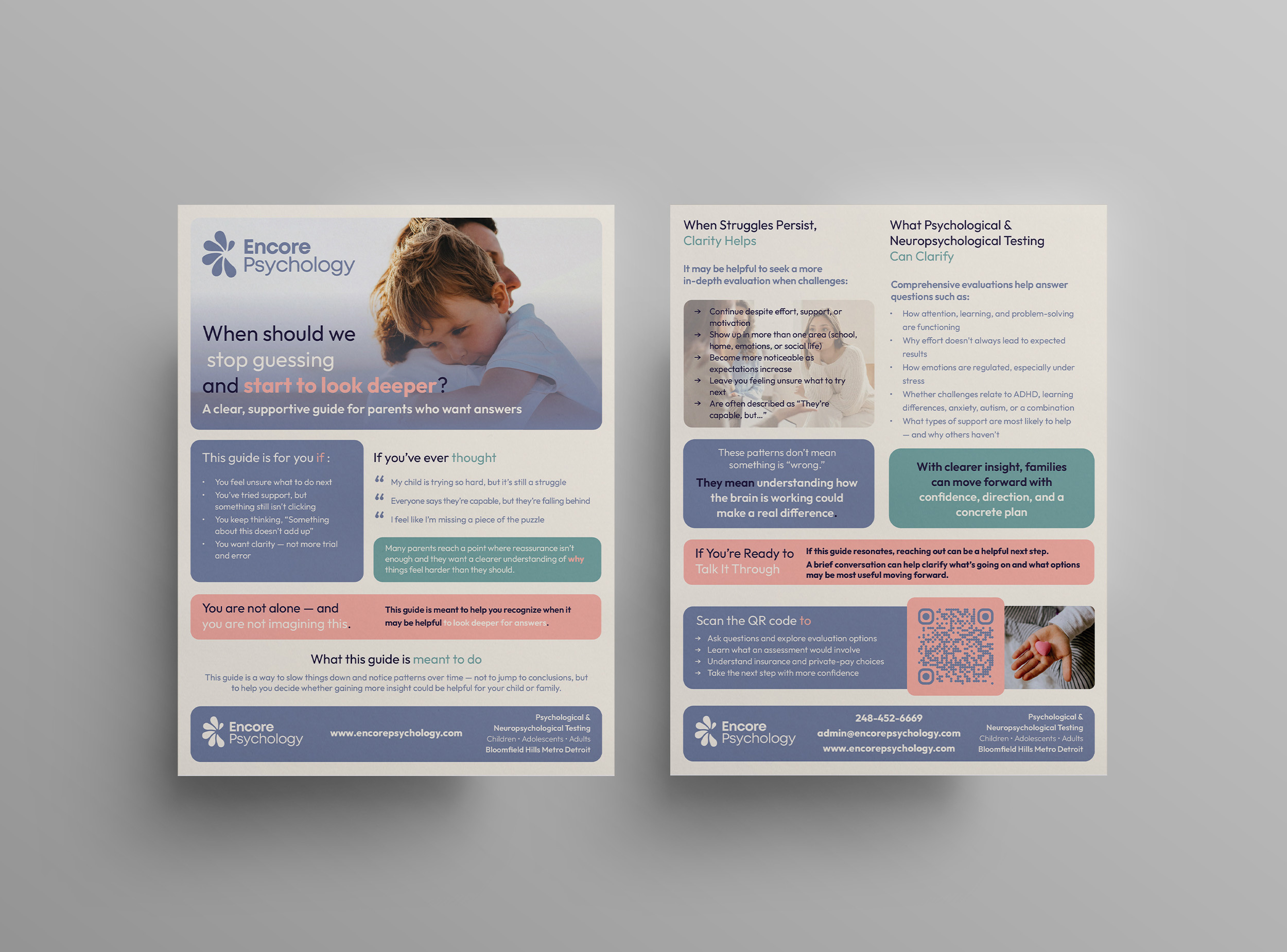 Encore Psychology - Clean, eye-catching flyer