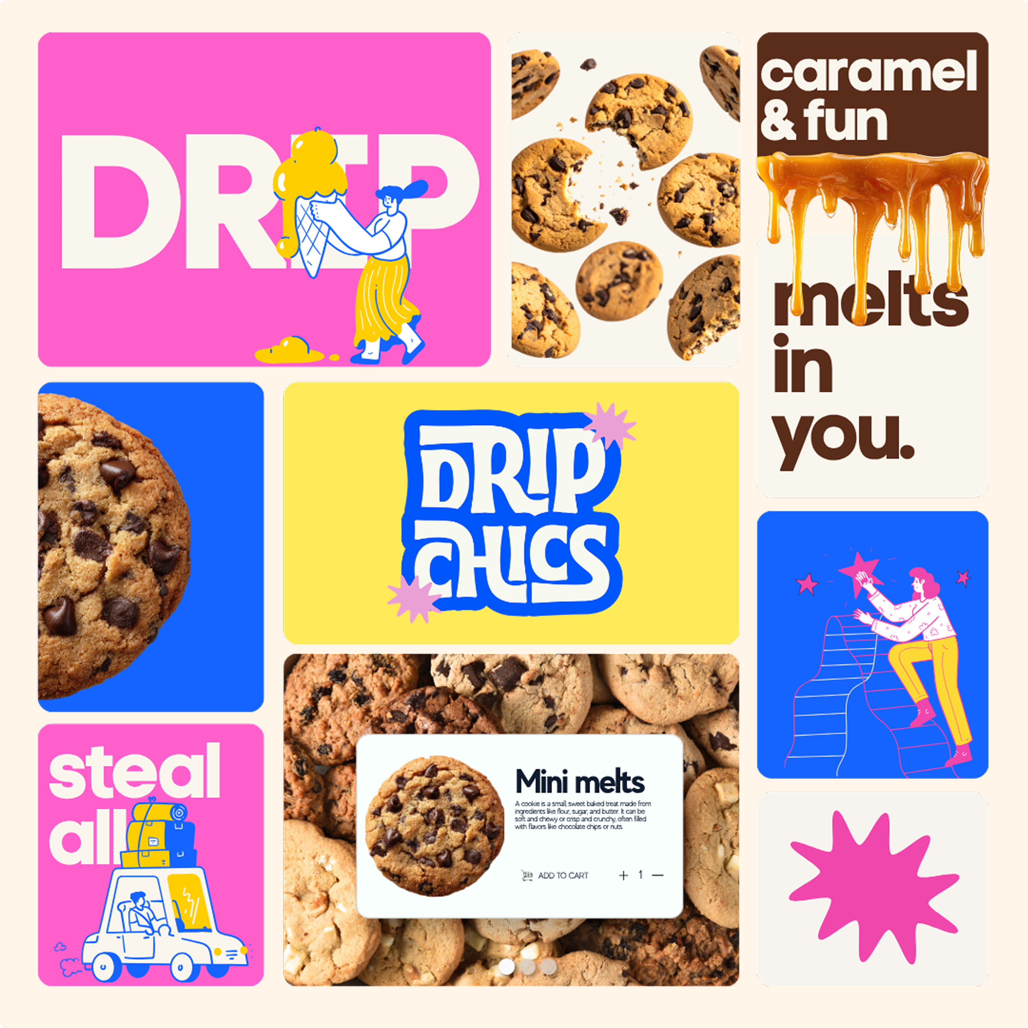 Drip chics Food Branding Design | Bold Brand Identity, Packaging