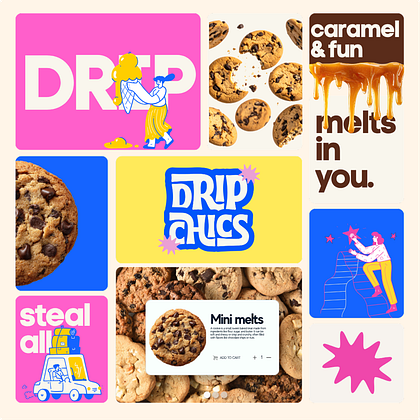 Drip chics Food Branding Design | Bold Brand Identity, Packaging