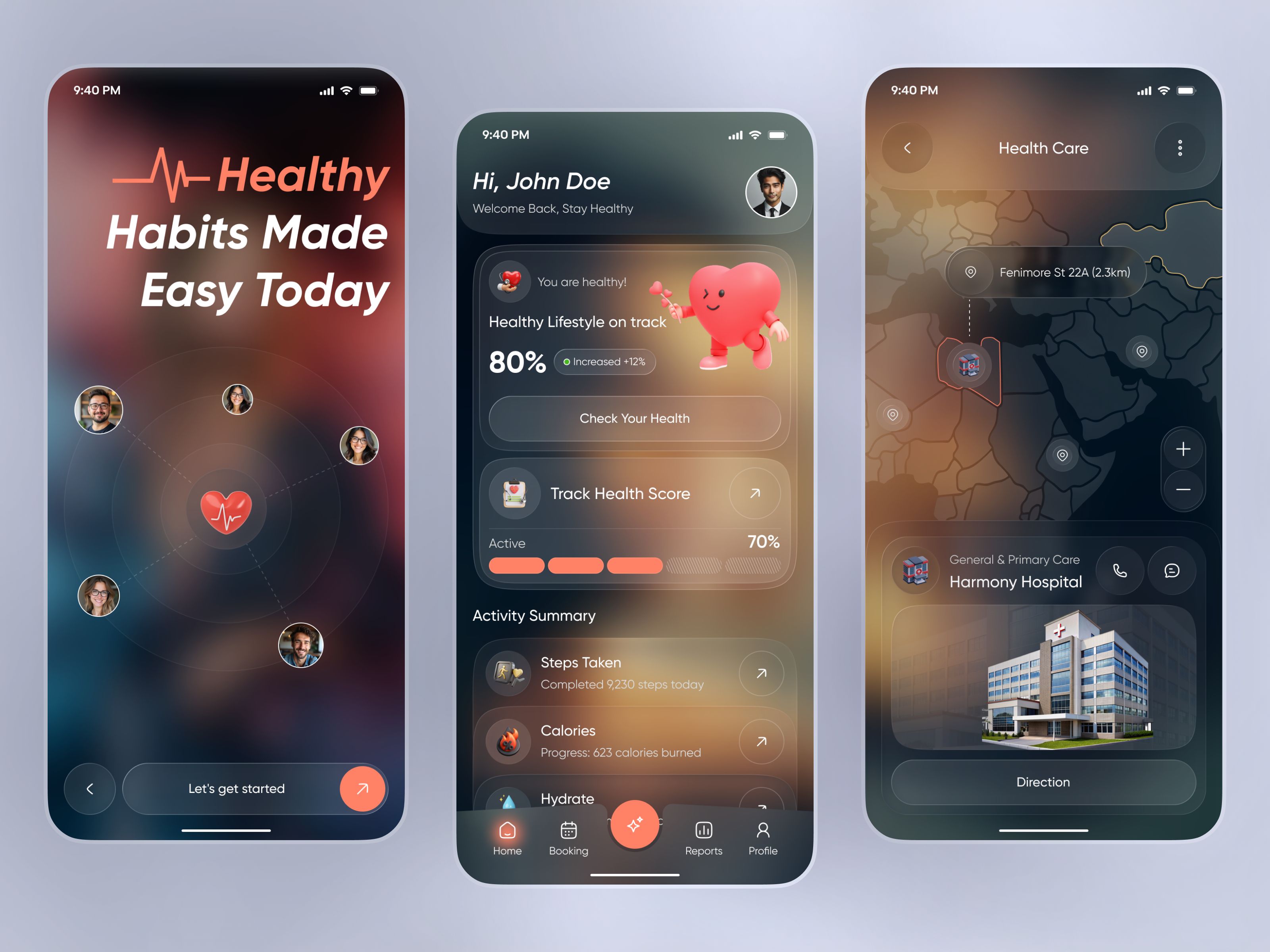 Health & Fitness App UI | Habit Tracker Dashboard