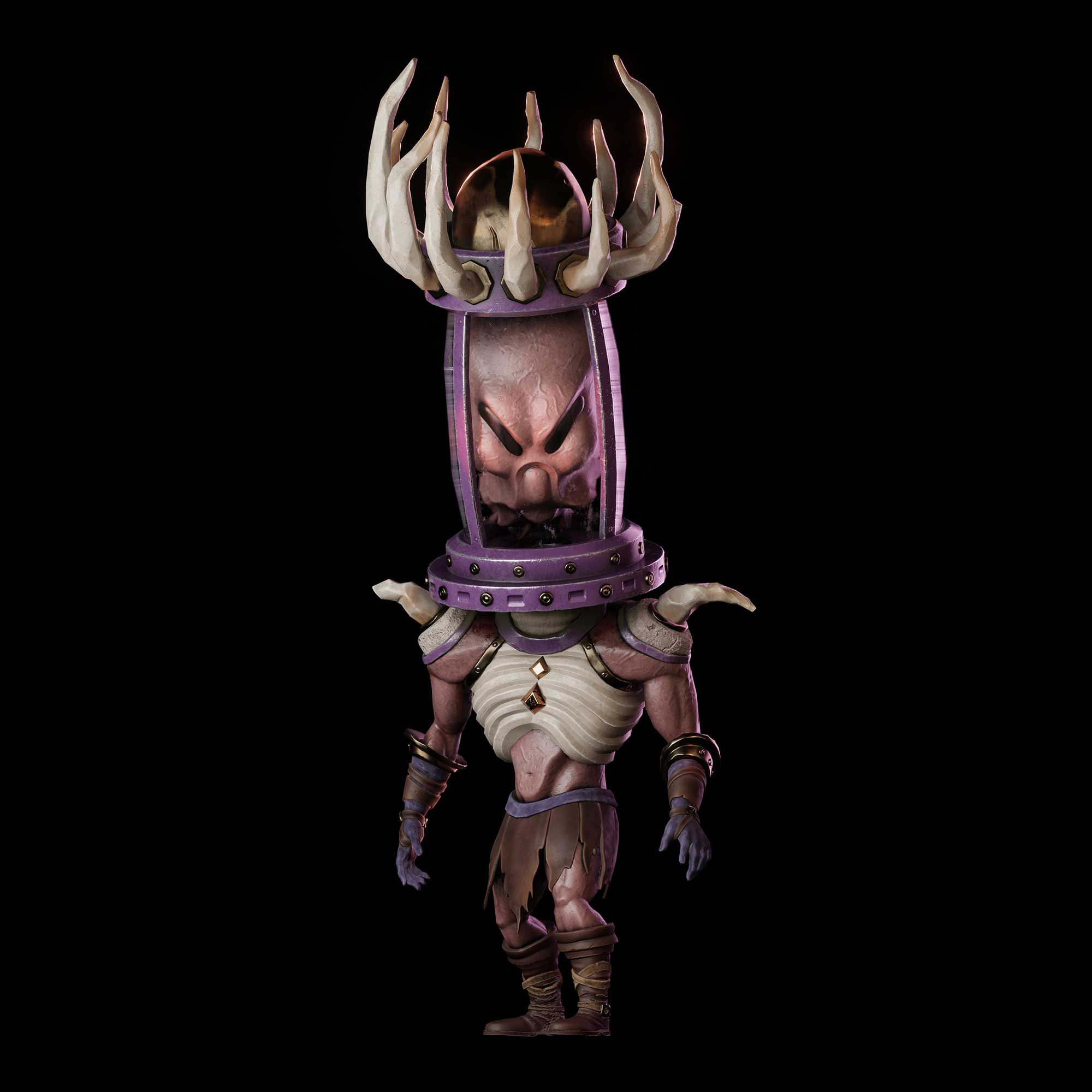 Reliquary Warden - Game-Ready Character 3d blender character characterdesign creature darkfantasy digitalart fantasy gameart gameready hardsurface lowpoly realtime render sculpt skeleton skull stylized substancepainter texturing