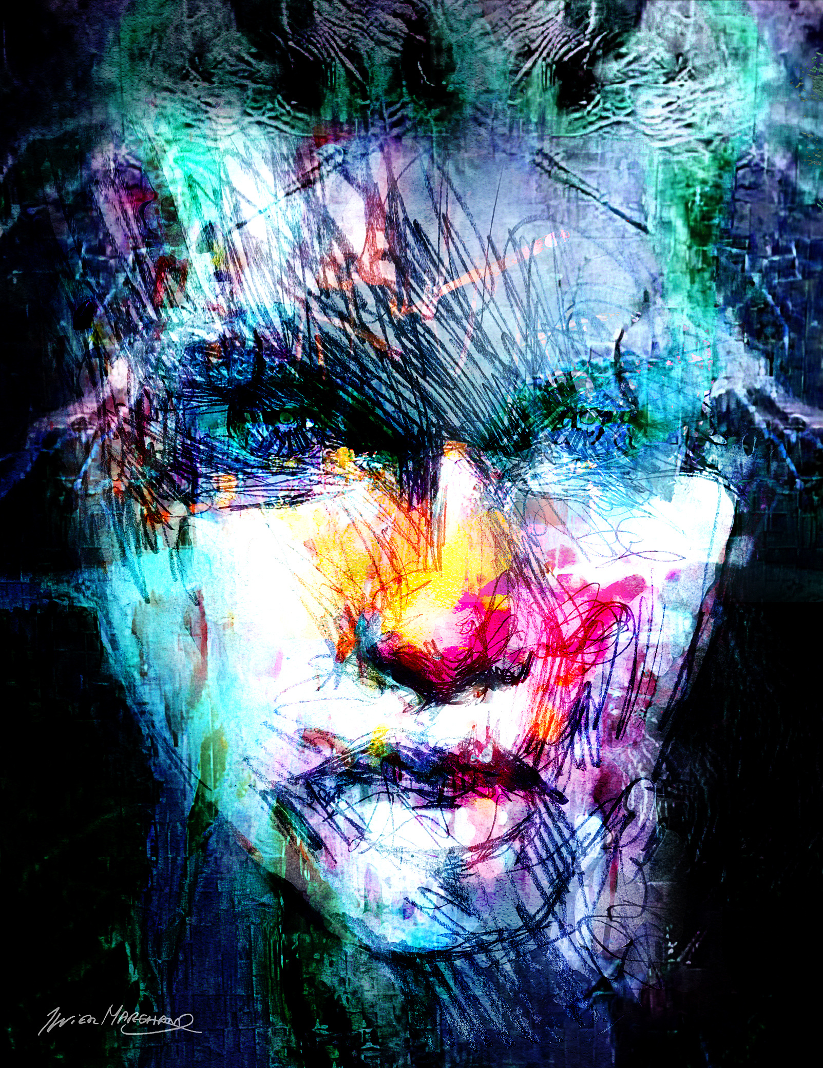 Sur ce bleu faisant tache