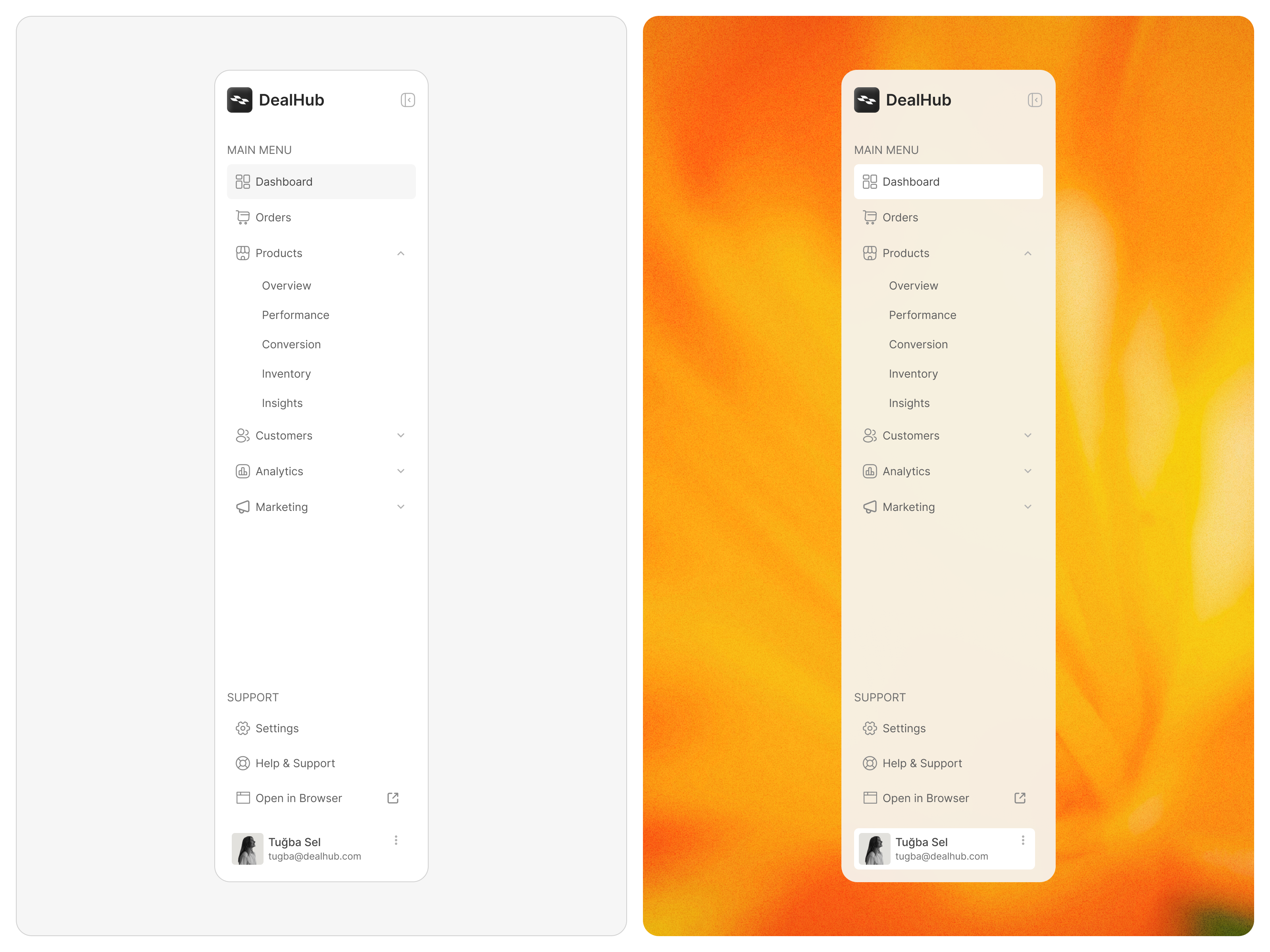 Sidebar Navigation