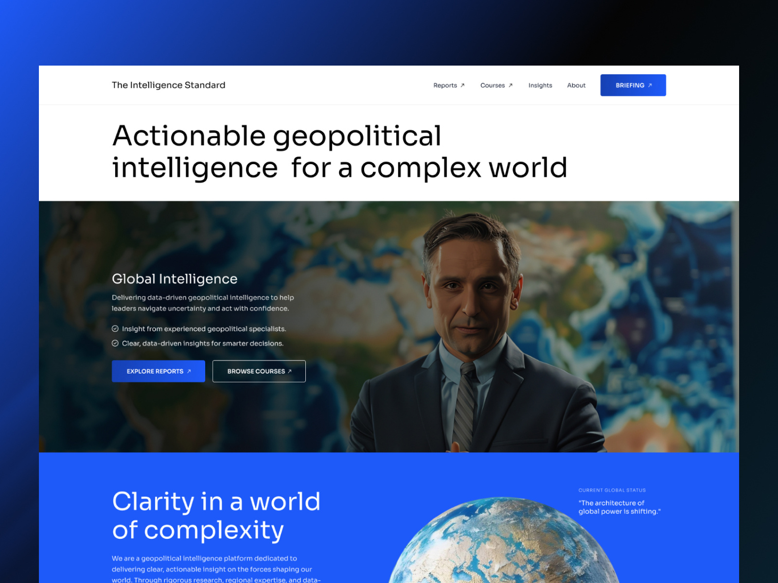 Example of The Intelligence Standard — Geopolitical Intelligence Platform