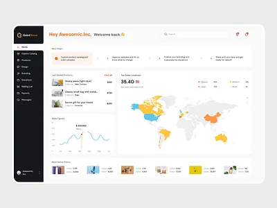Dashboard Home page dashboard design desktop ui