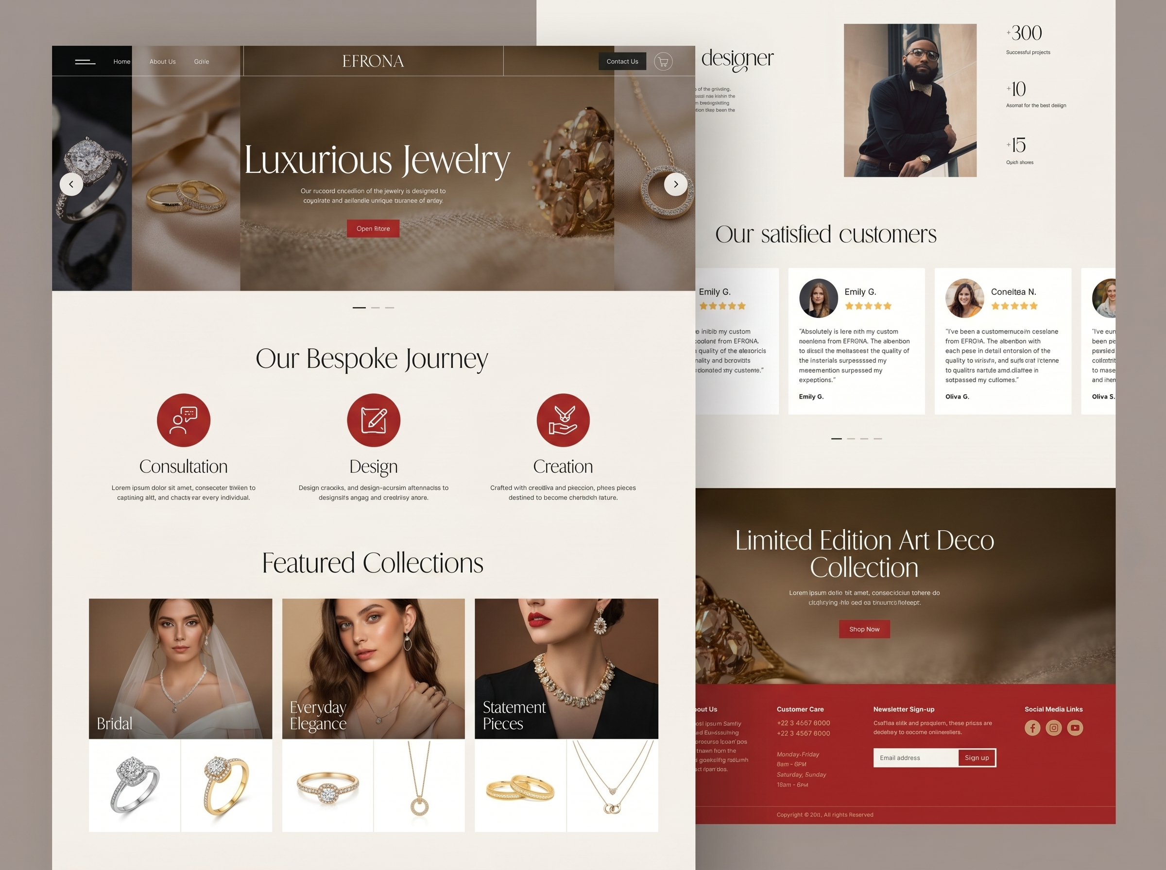 Luxury Jewelry E-commerce / Custom Product Landing Page brand design custom product dribbble shot ecommerce design fashion website jewelry website landing page design luxury website minimal design modern website premium ui product showcase shopify design ui ux design web design