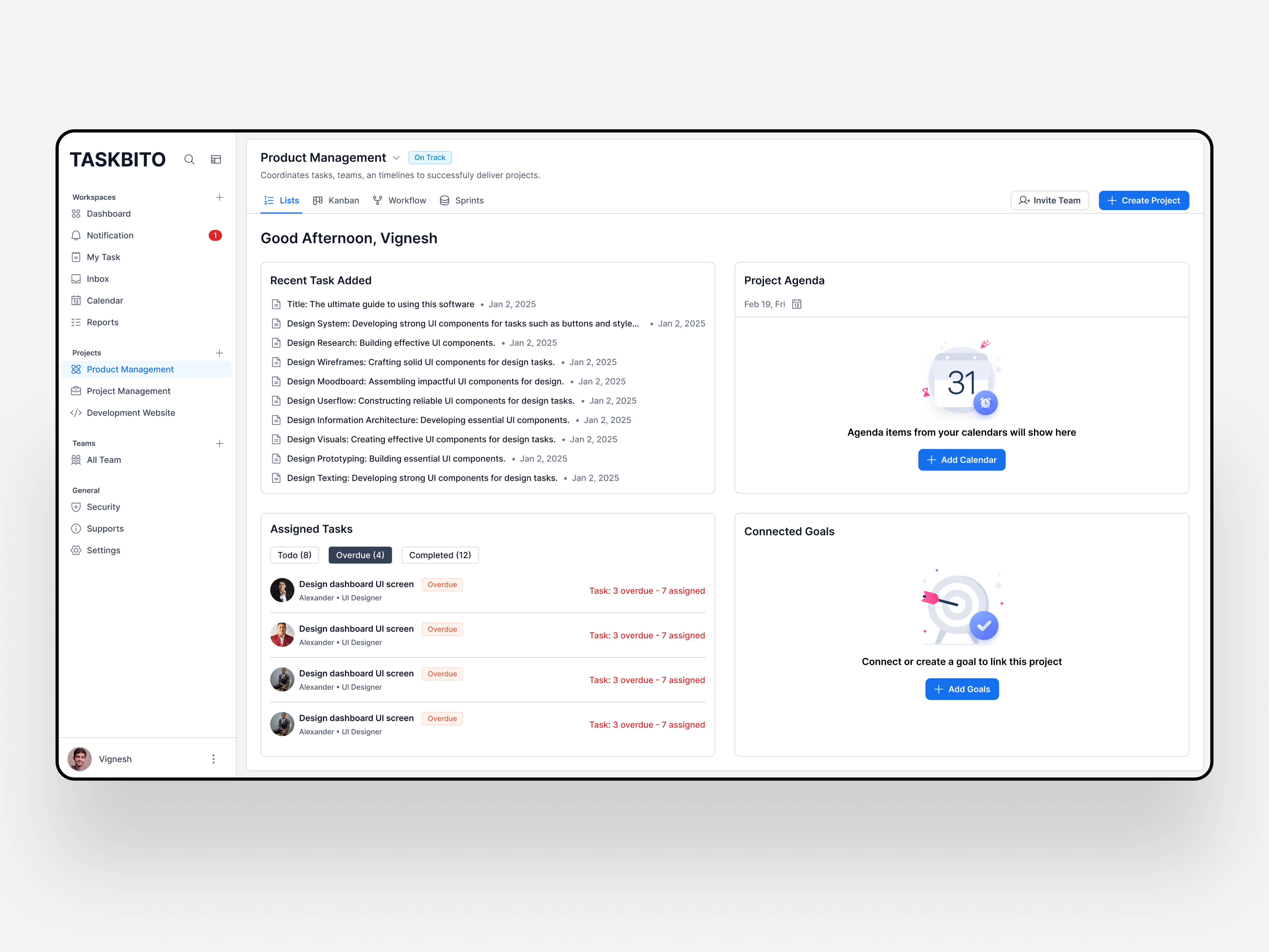 Smart Project Management Dashboard