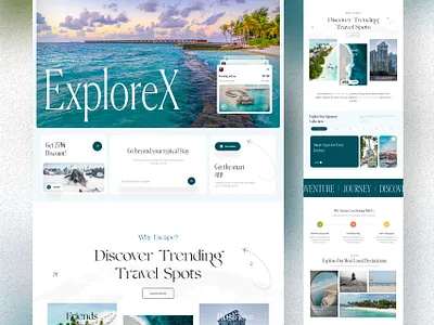 Travel Website UI :) appdesign bookingui cleandesign creativeui digitalexperience immersiveui interactiondesign landingpage minimalui modernui productdesign startupdesign travelui travelwebsite uidesign userexperience userinterface uxdesign webdesign websitedesign