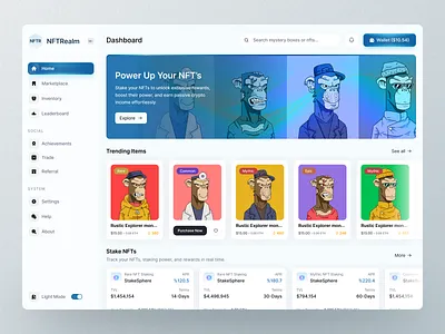 NFT Staking & Trading Dashboard – Web App UI/UX blockchain app blockchain ui crypto app crypto dashboard crypto trading crypto ui crypto wallet defi dashboard digital assets nft dashboard nft marketplace nft platform nft staking nft trading nft ui token staking web3 app web3 dashboard web3 design web3 ui