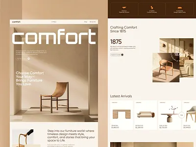 Comfort - Furniture Website Design chair cleanwebsite comfortfurniture comfortwebsite designwebsite furniturewebsite minimalistdesign webdesign websitedesign
