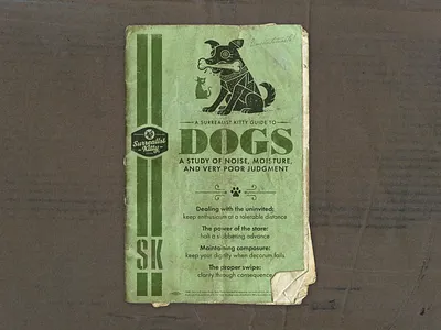 Surrealist Kitty Guide to Dogs branding cats dogs ephemera retro surreal vintage