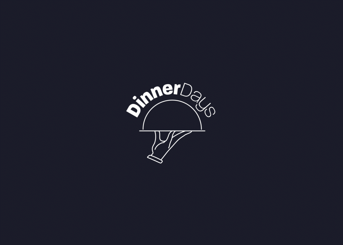 DinnerDays logo - Scandinavian gourmet festival animation branding design dinner festival flatdesign food gif graphic design hand icon illustration logo mark motion graphics restaurant tray ui vector