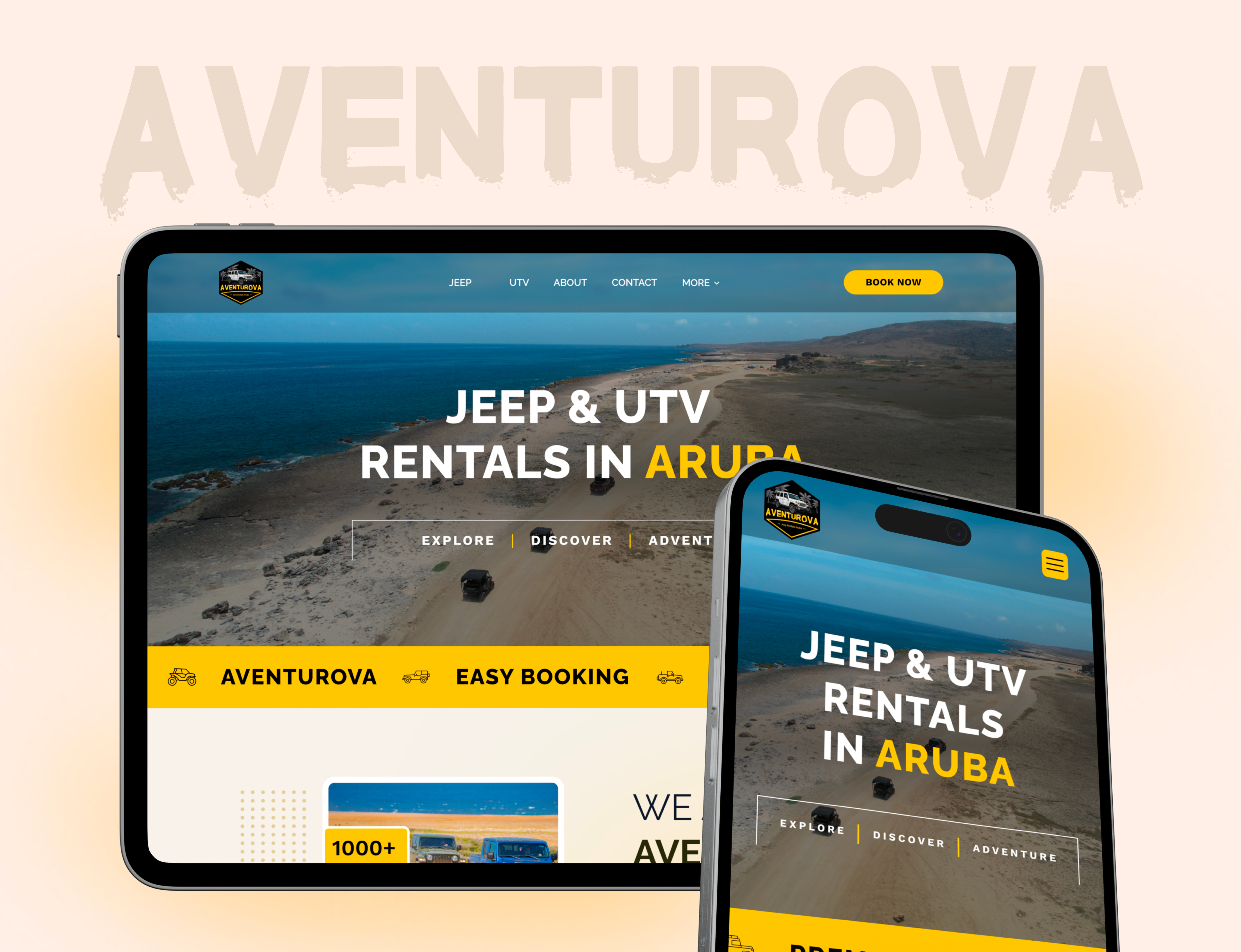 Aventurova | Jeep & UTV Rental Website UI/UX aruba dribbble graphic design jeep jeep rental landing page rental website ui ui design uiux user experience user interface utv utv rental ux ux design web design website website design