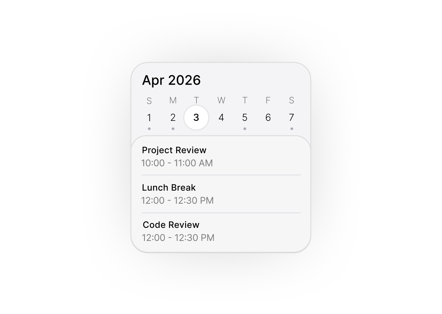 Minimal Calendar UI — Apple Style Clean Scheduler