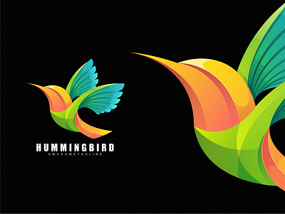 Humming Bird logo 3d branding colorful design graphic design humming bird illustration logo