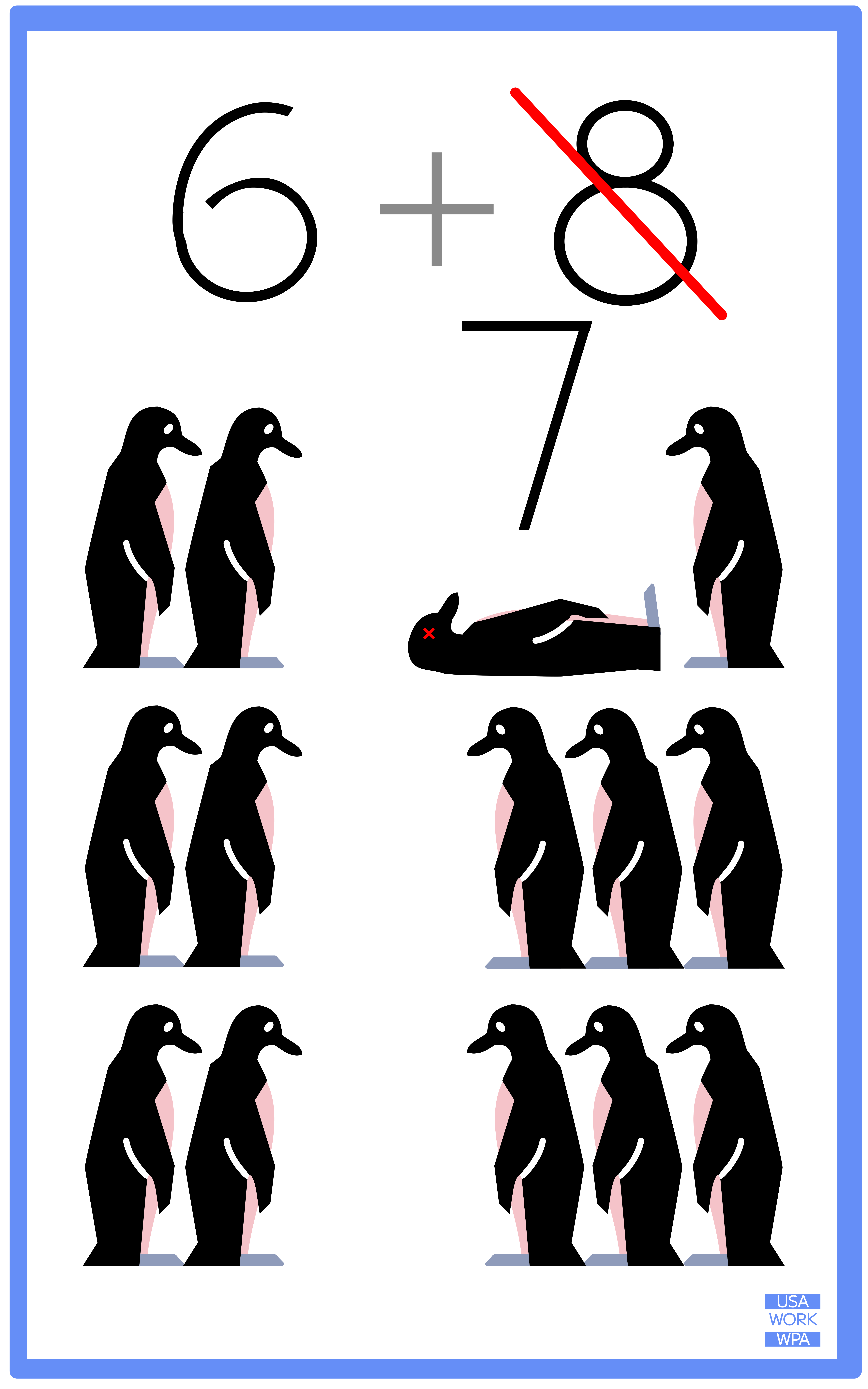 Penguin Maffs illustration maffs nursery penguin math poster shunte88 vector