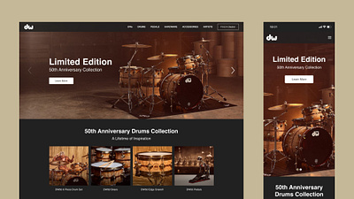 DW Drums Homepage Redesign Case Study design figma landing page product design ui ux webdesign
