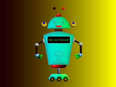happy bot 3d animation design graphic design illustration vector