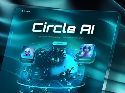 AI Landing Page 3d ai artificial intelligence design future futuristic glass glow landingpage modern popular ui uiux website