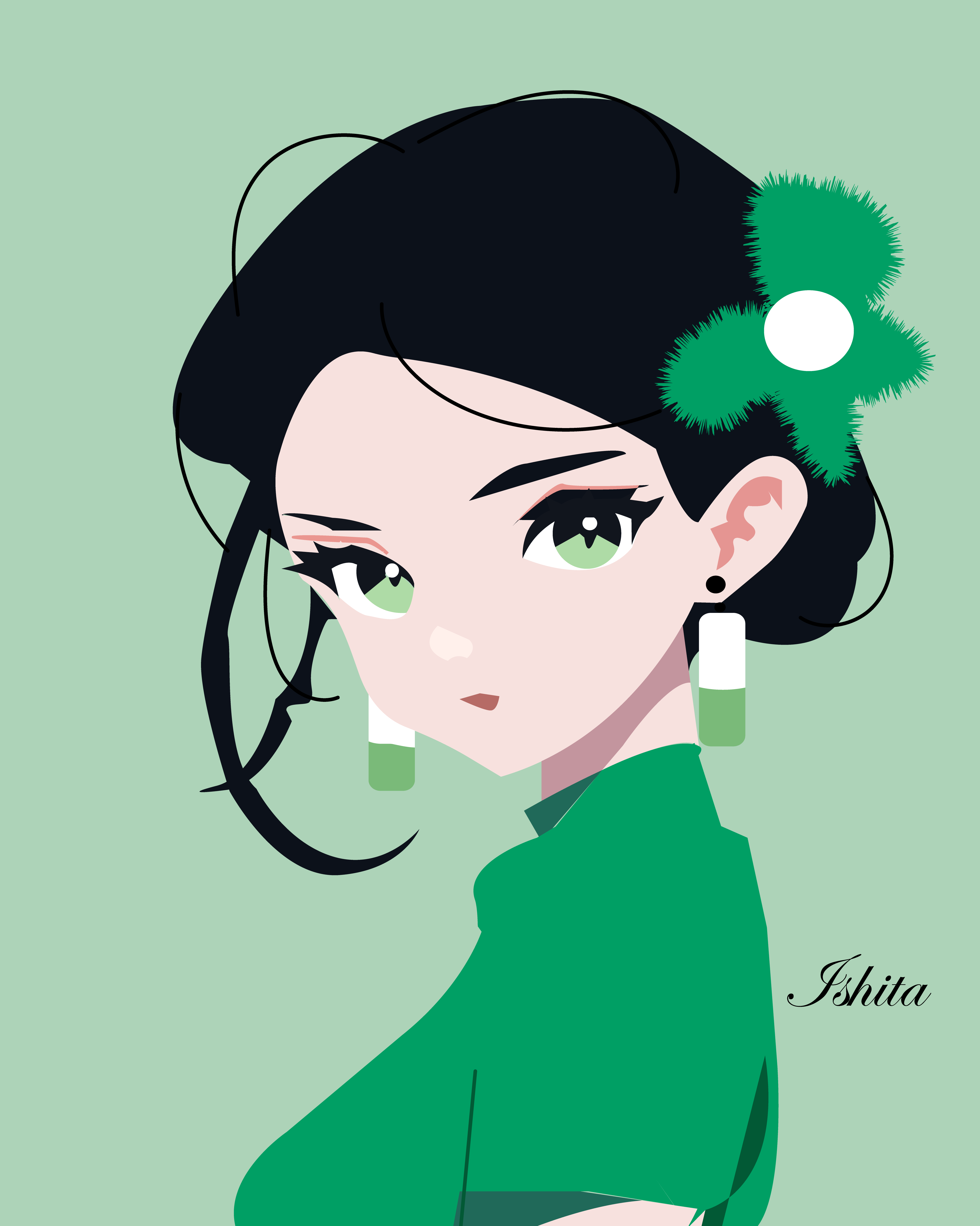 Green lady design graphic design illustration vector