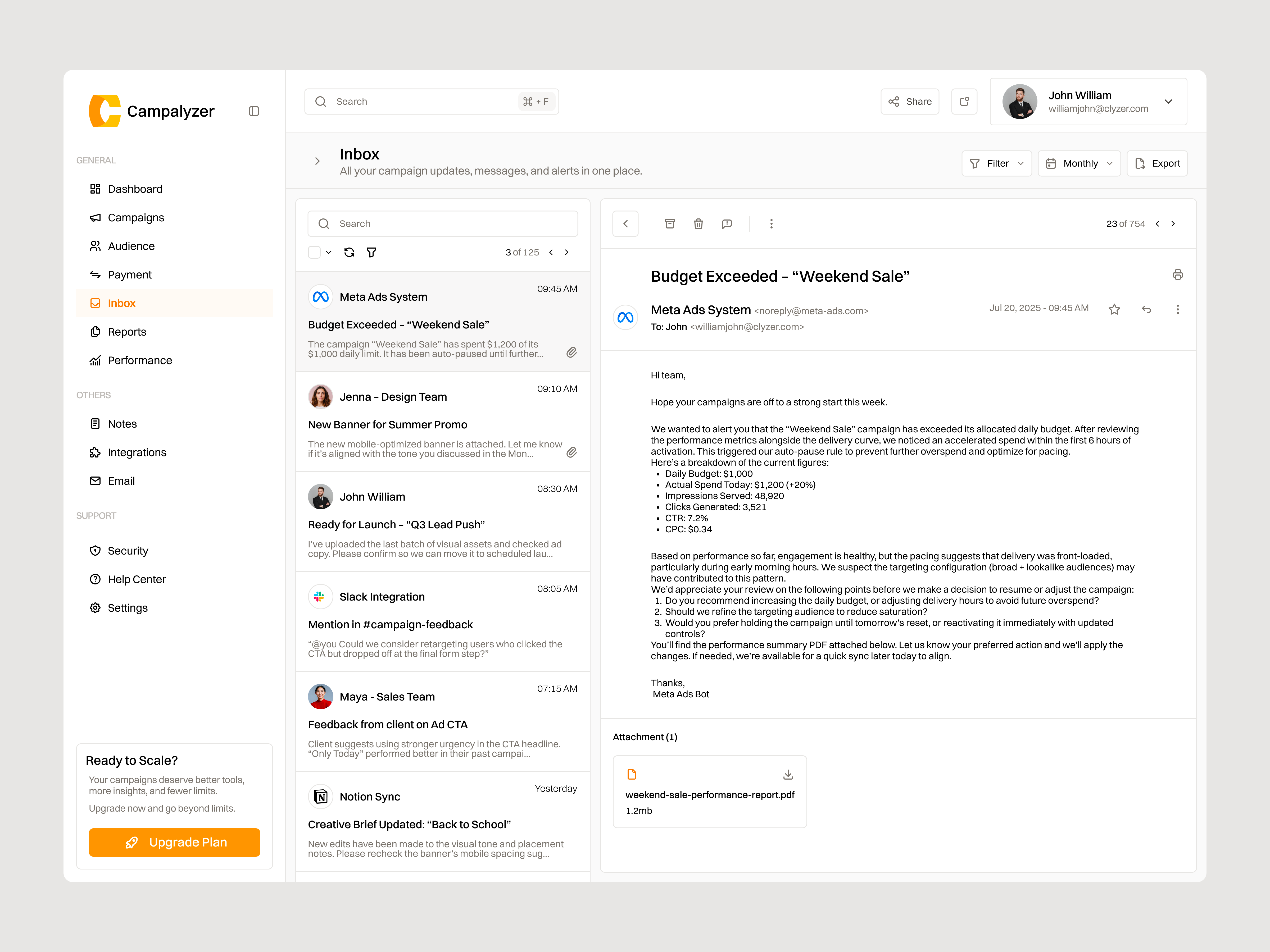 Marketing Dashboard Inbox Page admin admin dashboard business customer dashboard design inbox inbox page marketing marketing dashboard message minimal modern seller ui ui design ux design website