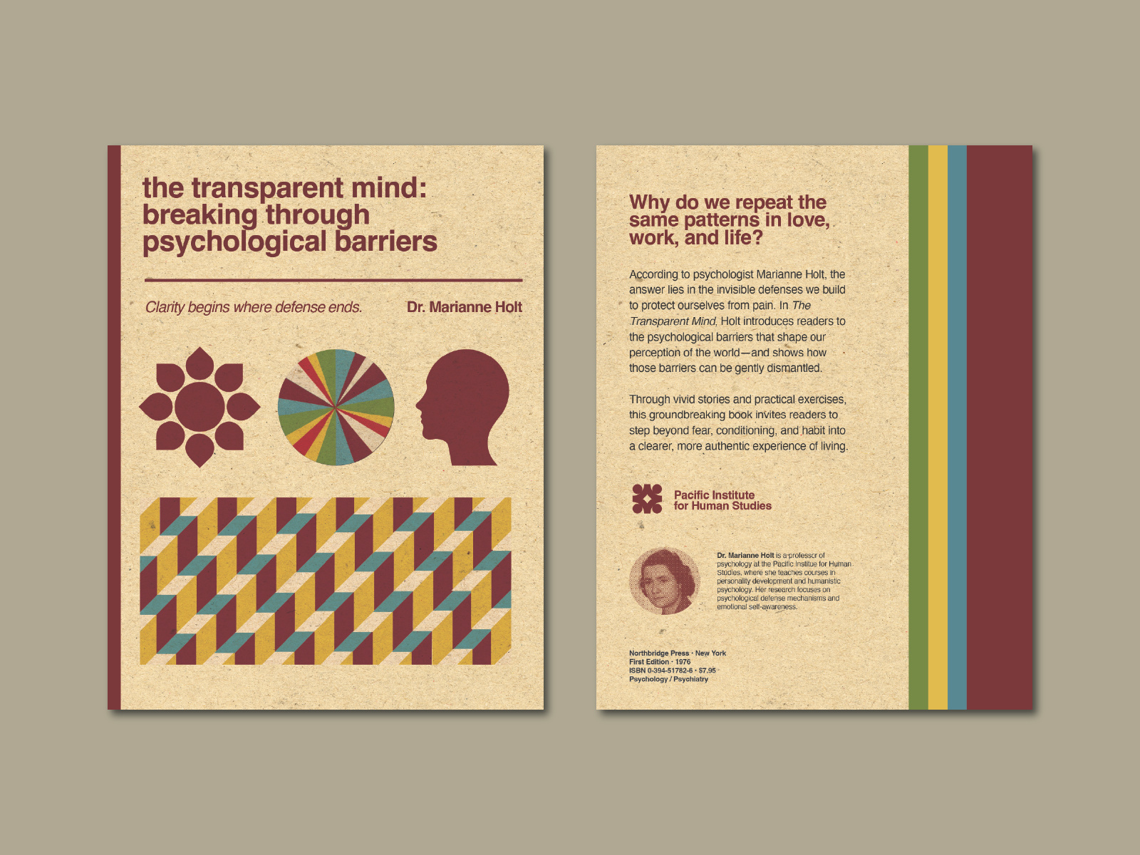 70s Style Psychology Text Book Cover Design