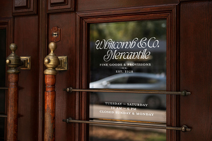 Whitcomb & Co. Mercantile Door Signage