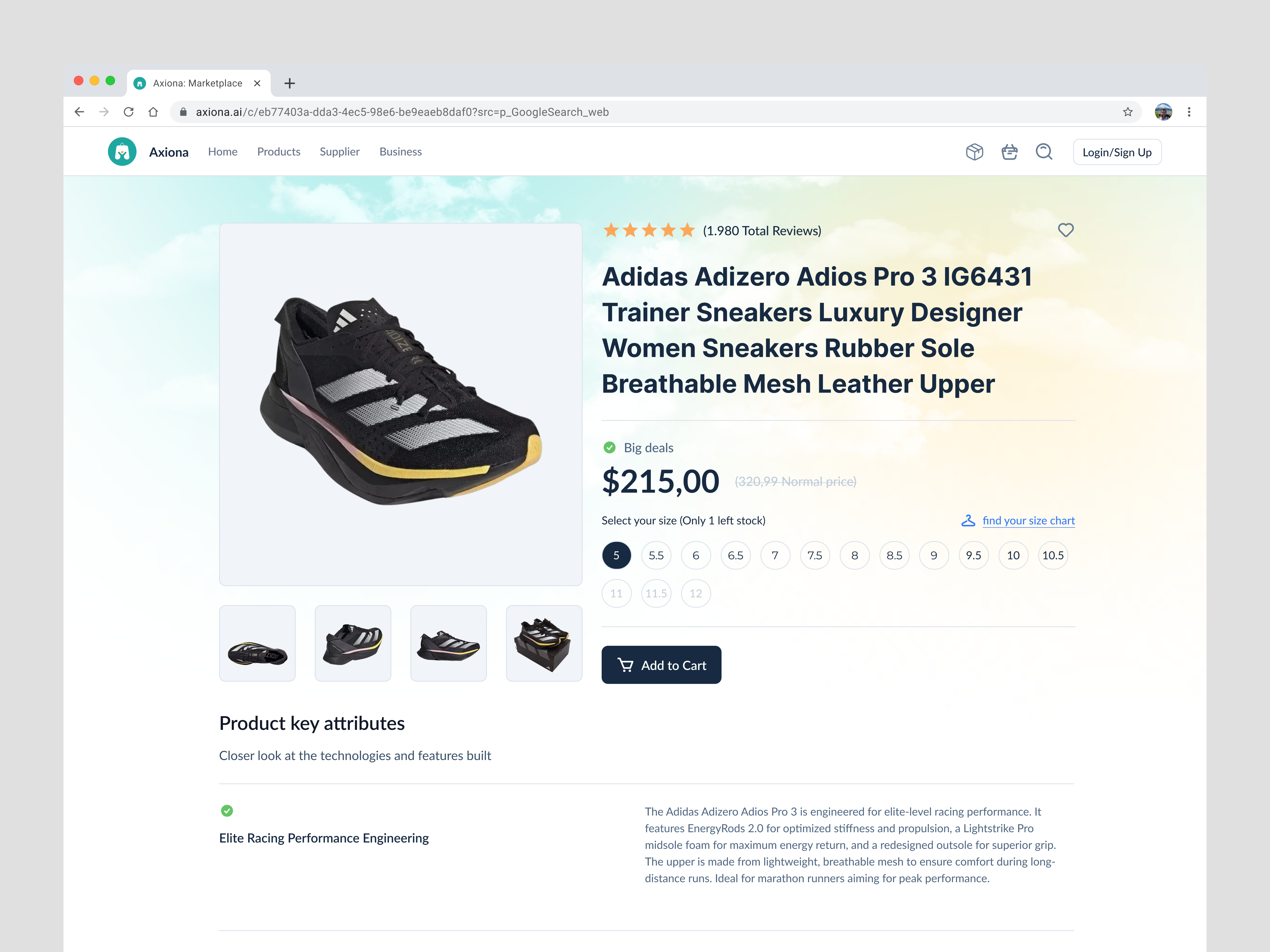 AI Marketplace Website - Detail Product Page ai ai assistant ai marketplace design detail ecommerce fashion landing page marketplace marketplace website minimal modern product shoes ui ui design ux design website