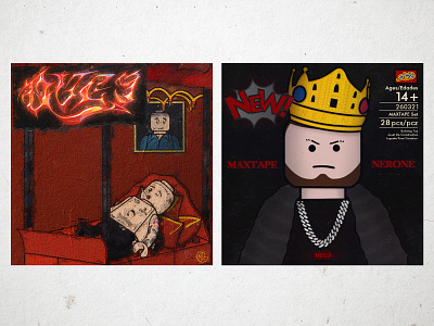 Hip Hop + Lego Illustration #2 - Gemitaiz & Nerone adobe photoshop album cover cartoon character characterdesign cover cover art digital illustration drawing gemitaiz graphic design hand drawn hip hop illustration lego lego illustration lego series music nerone procreate