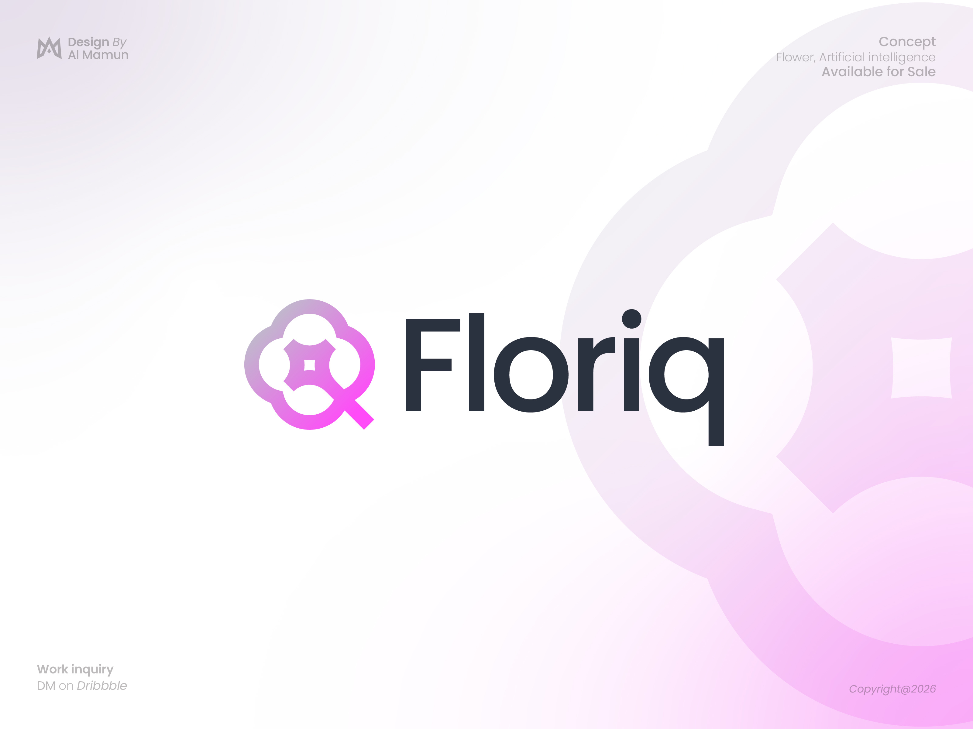 Floriq AI Startup Logo | Flower Petal Magic Wand Symbol abstract logo ai logo app logo brand identity branding creative logo floriq logo flower logo futuristic logo icon design logo design magic wand logo minimalist logo modern logo premium logo saas logo startup logo tech logo