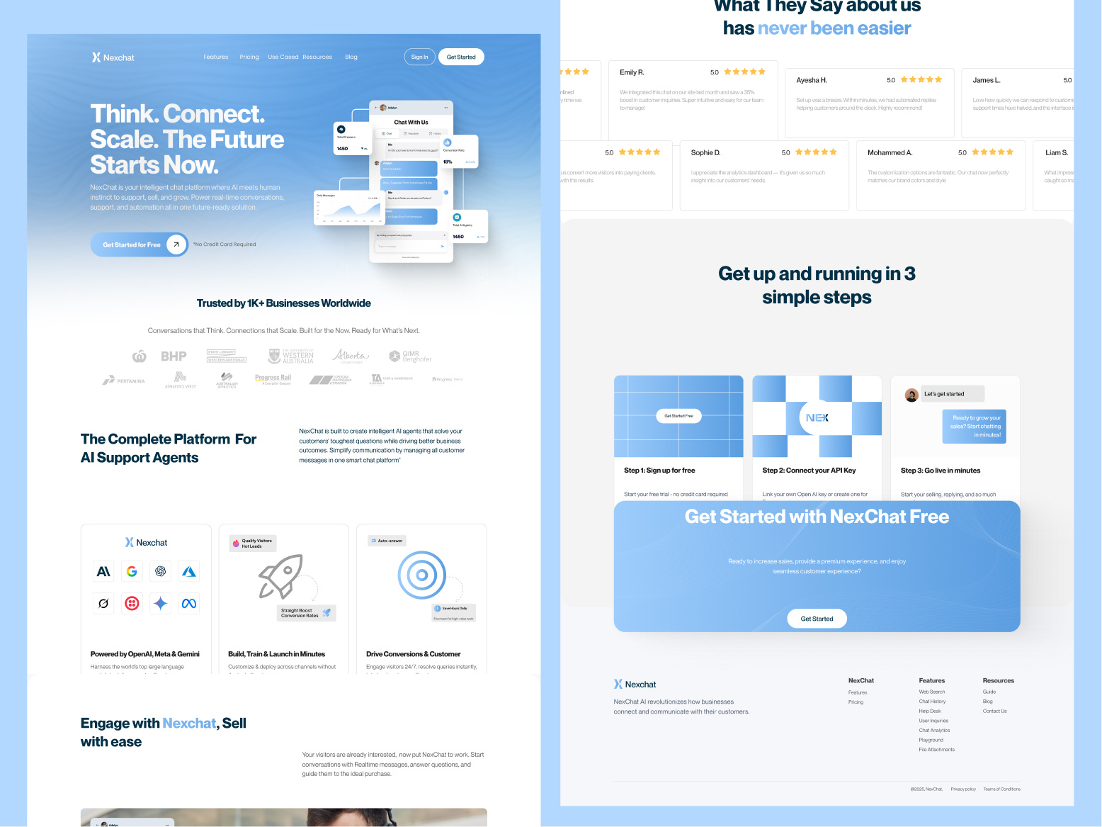 AI Customer Support - Website UI Design