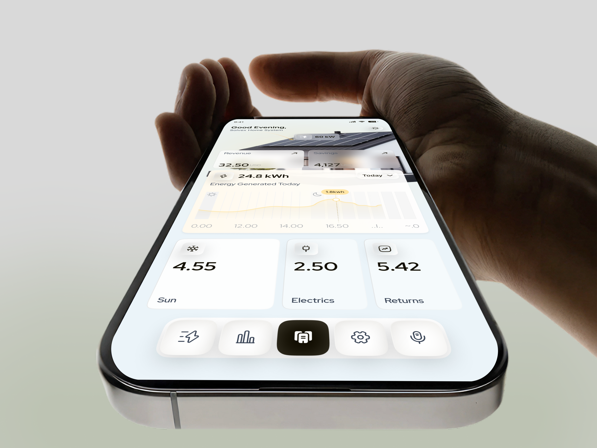Solex Mobile – Solar Energy Control App admin ai analytics app b2b business crm dashboard design energy interface iot mobile mobile app monitoring saas software solar ui ux